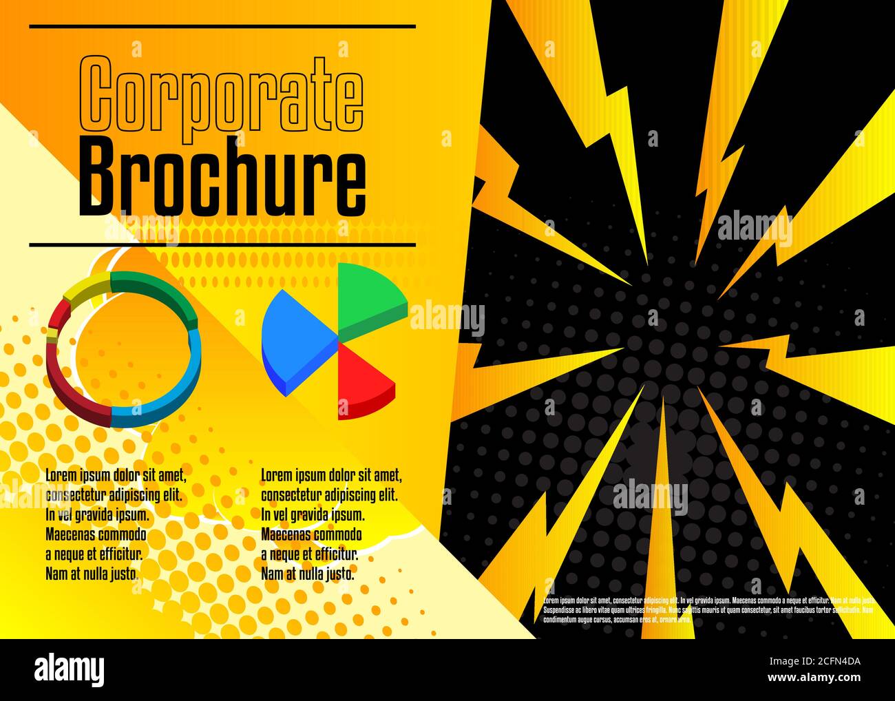Comic book business presentation template. Vector graphic for company ...