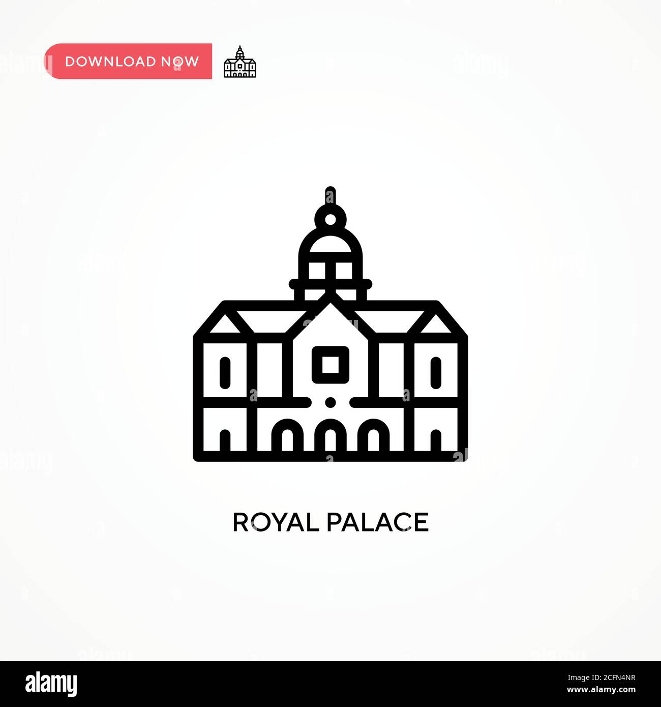 Royal palace vector icon. Modern, simple flat vector illustration for web site or mobile app Stock Vector