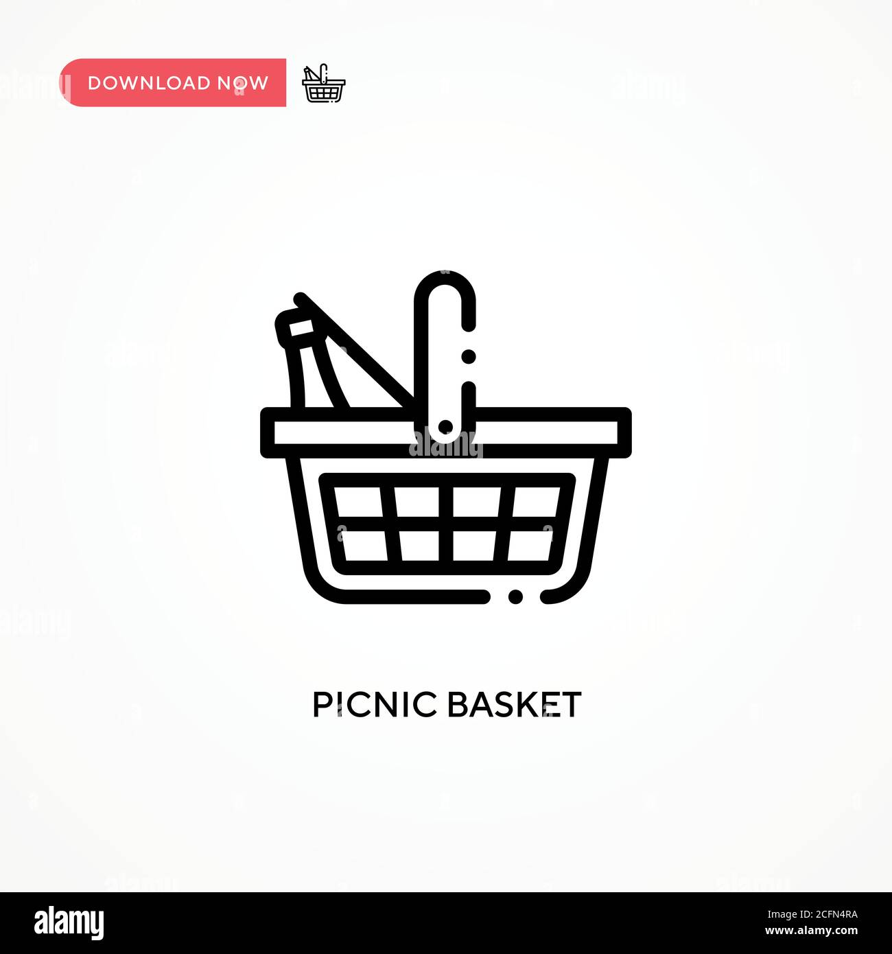 Picnic basket vector icon. Modern, simple flat vector illustration for ...