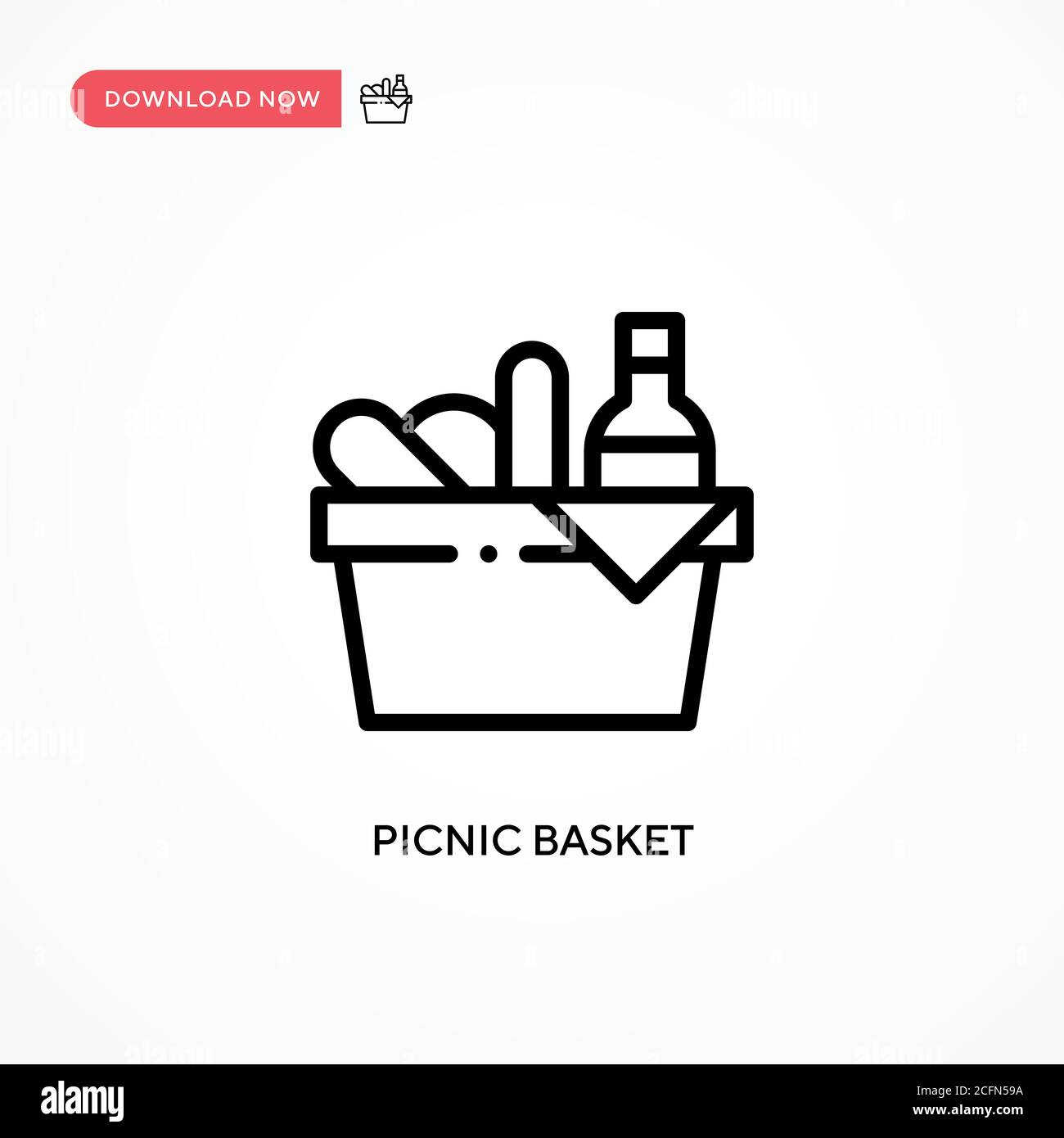 Picnic basket vector icon. Modern, simple flat vector illustration for ...