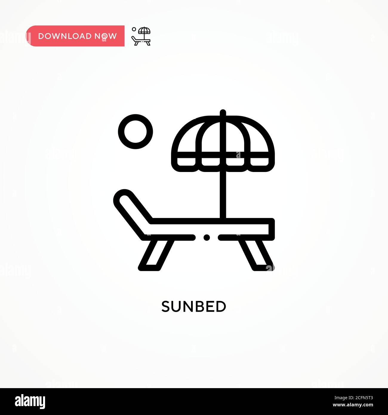 Sunbed vector icon. Modern, simple flat vector illustration for web ...