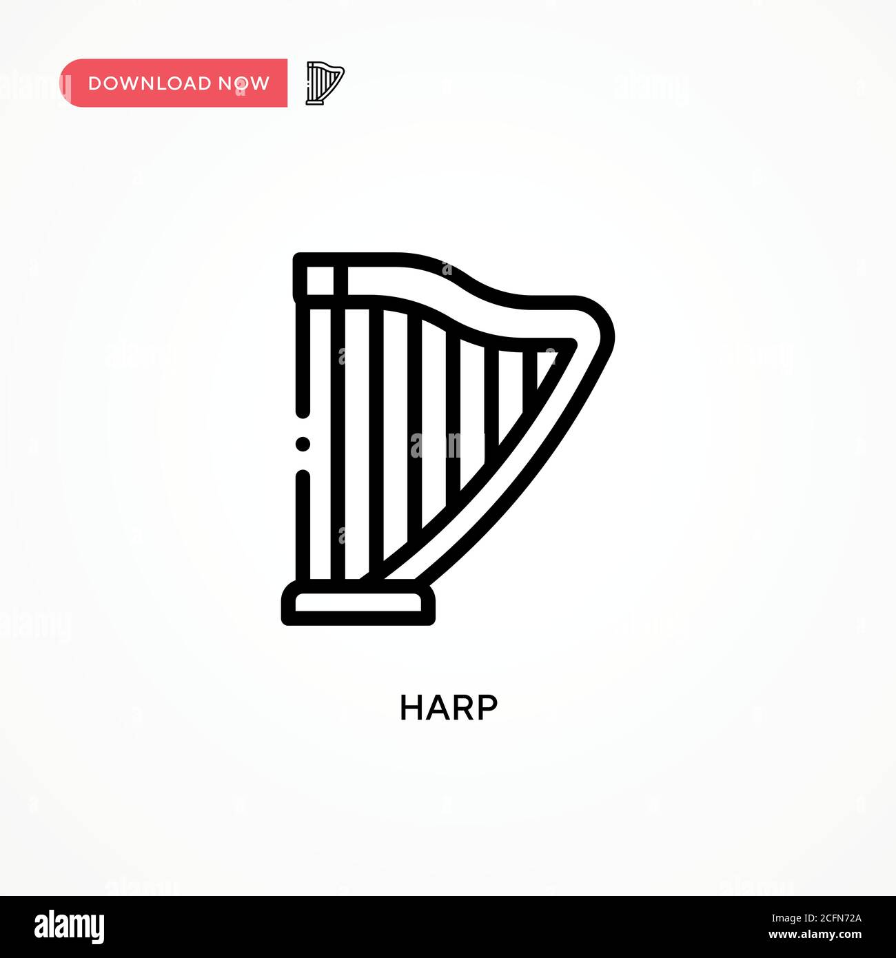 Harp vector icon. Modern, simple flat vector illustration for web site ...