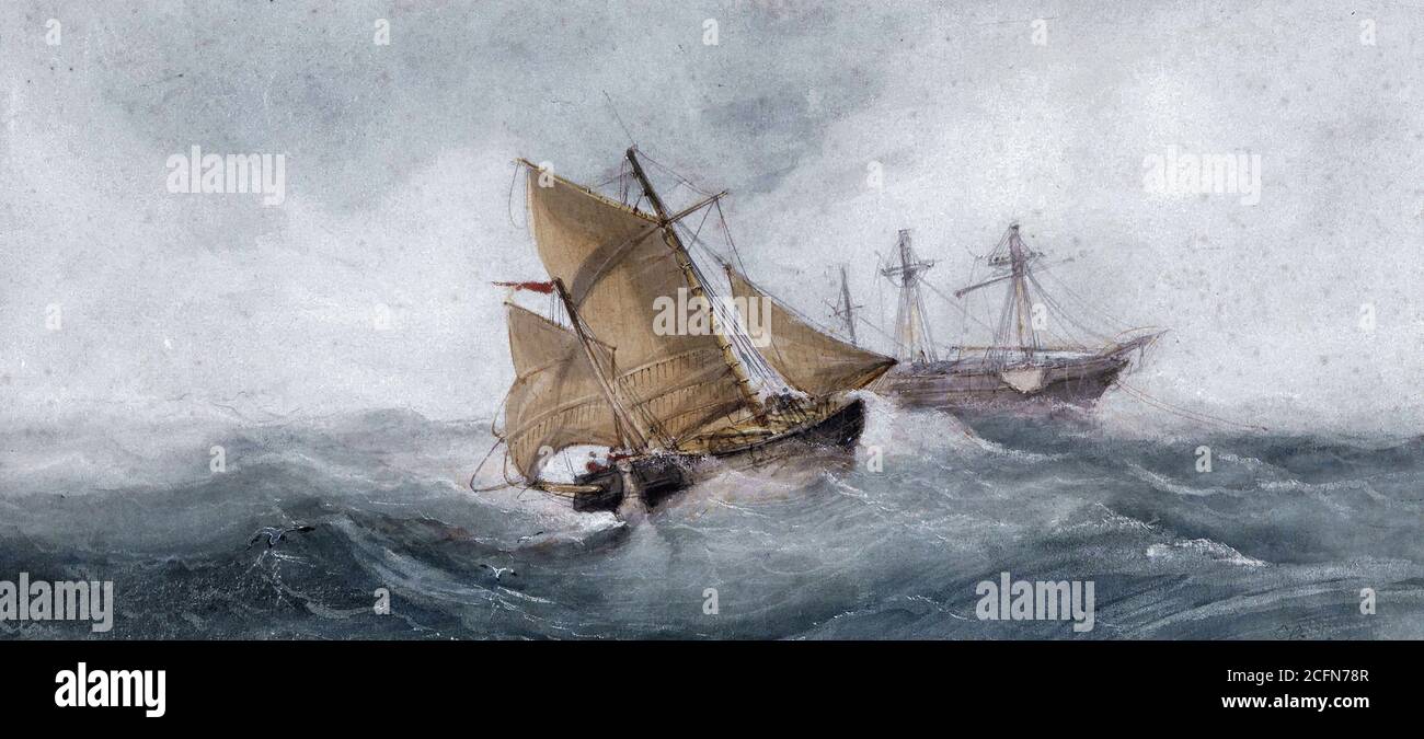 Stanfield Clarkson Frederick - Approaching the Wreck - British School - 19th  Century Stock Photo