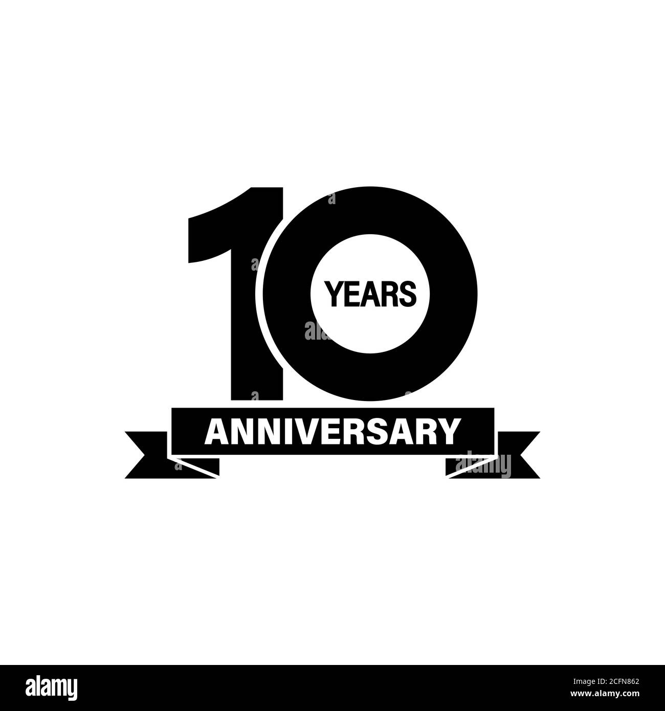 10 years anniversary banner. Vector on isolated white background. EPS 10 Stock Vector