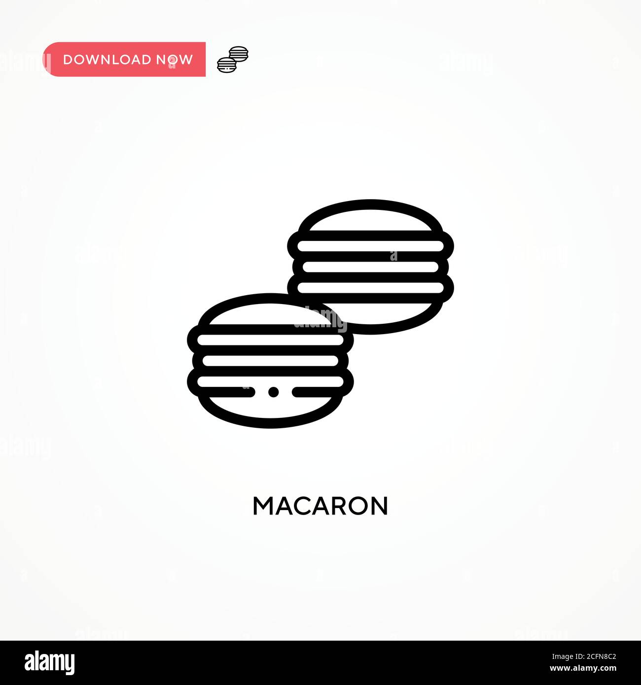 Macaron vector icon. Modern, simple flat vector illustration for web site or mobile app Stock Vector