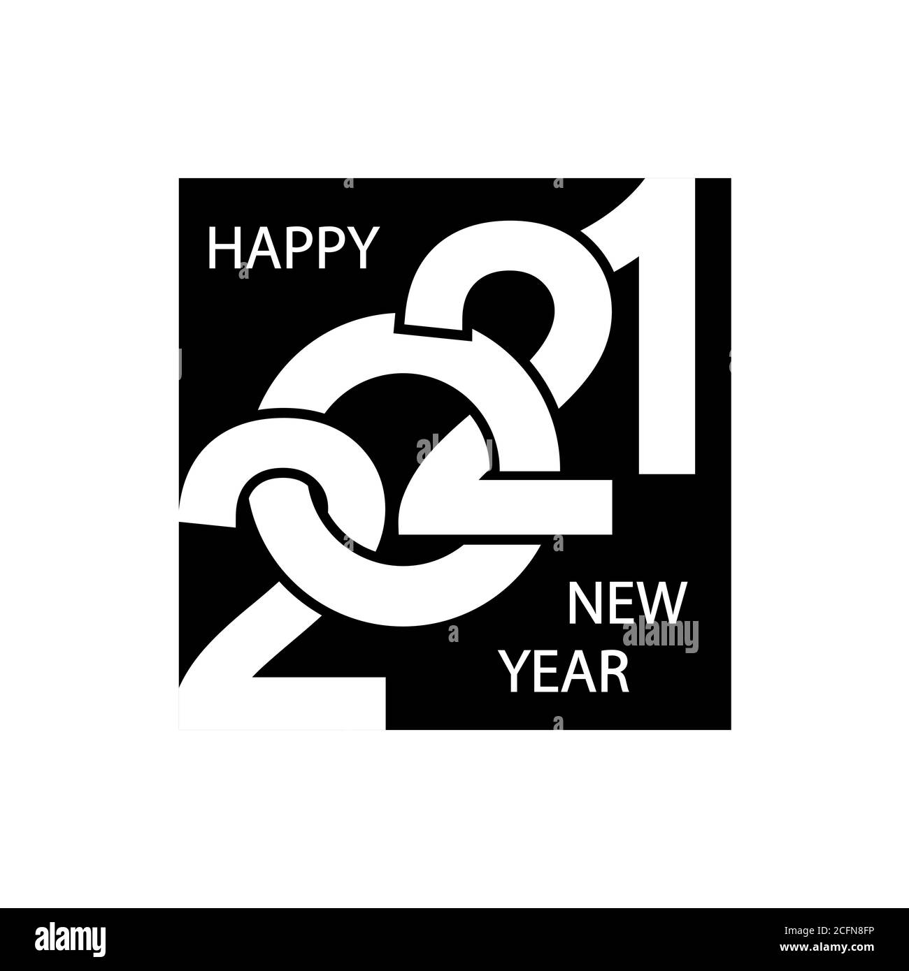 2021 year banner. Happy New Year. Vector on isolated white background. EPS 10 Stock Vector
