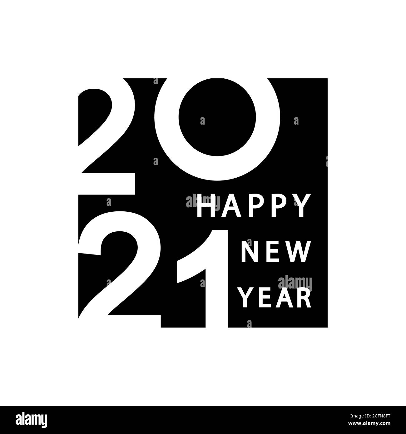 Happy New Year banner. 2021 year. Vector on isolated white background. EPS 10 Stock Vector