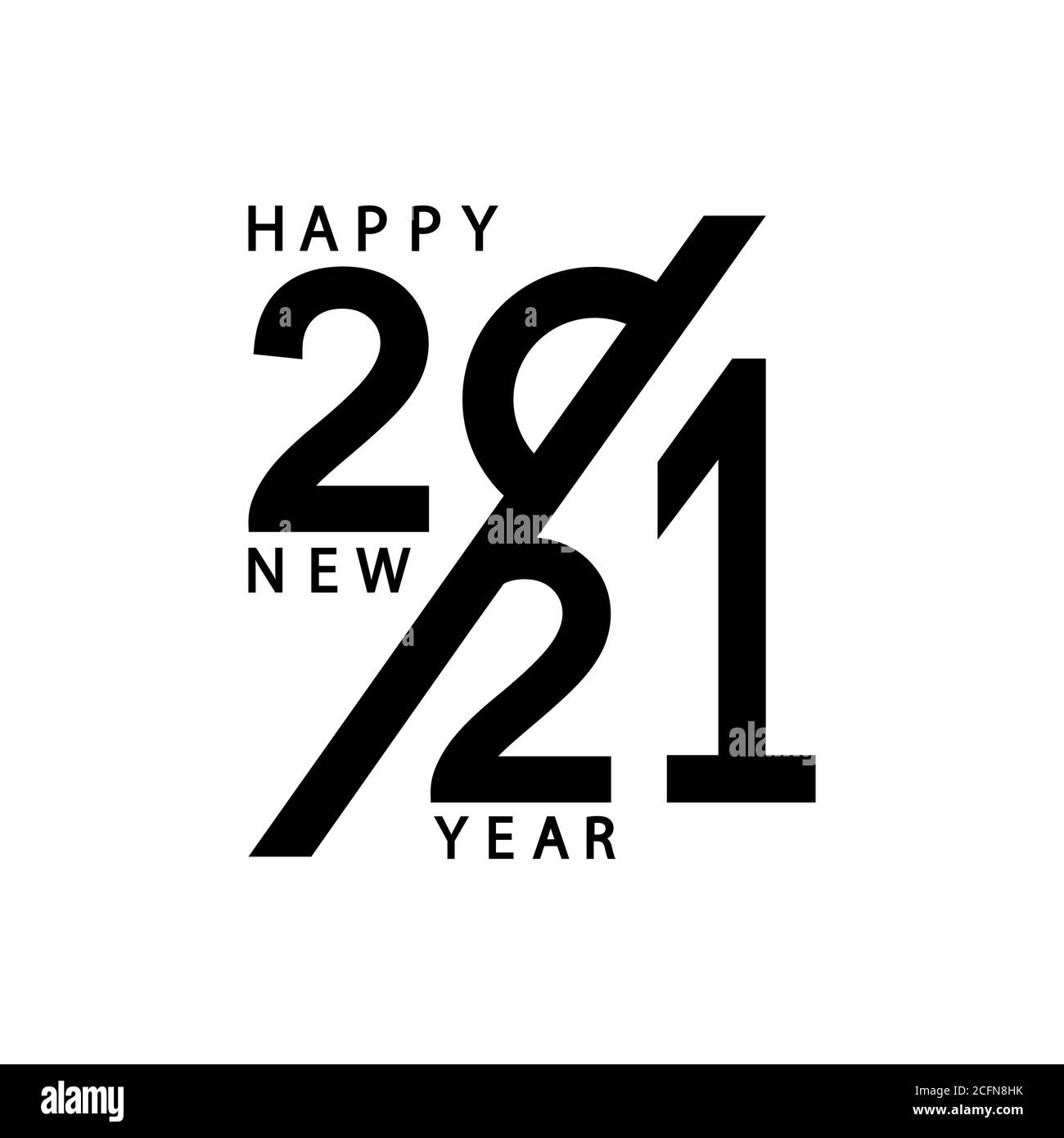 Happy 2021 New Year banner. Vector on isolated white background. EPS 10 Stock Vector