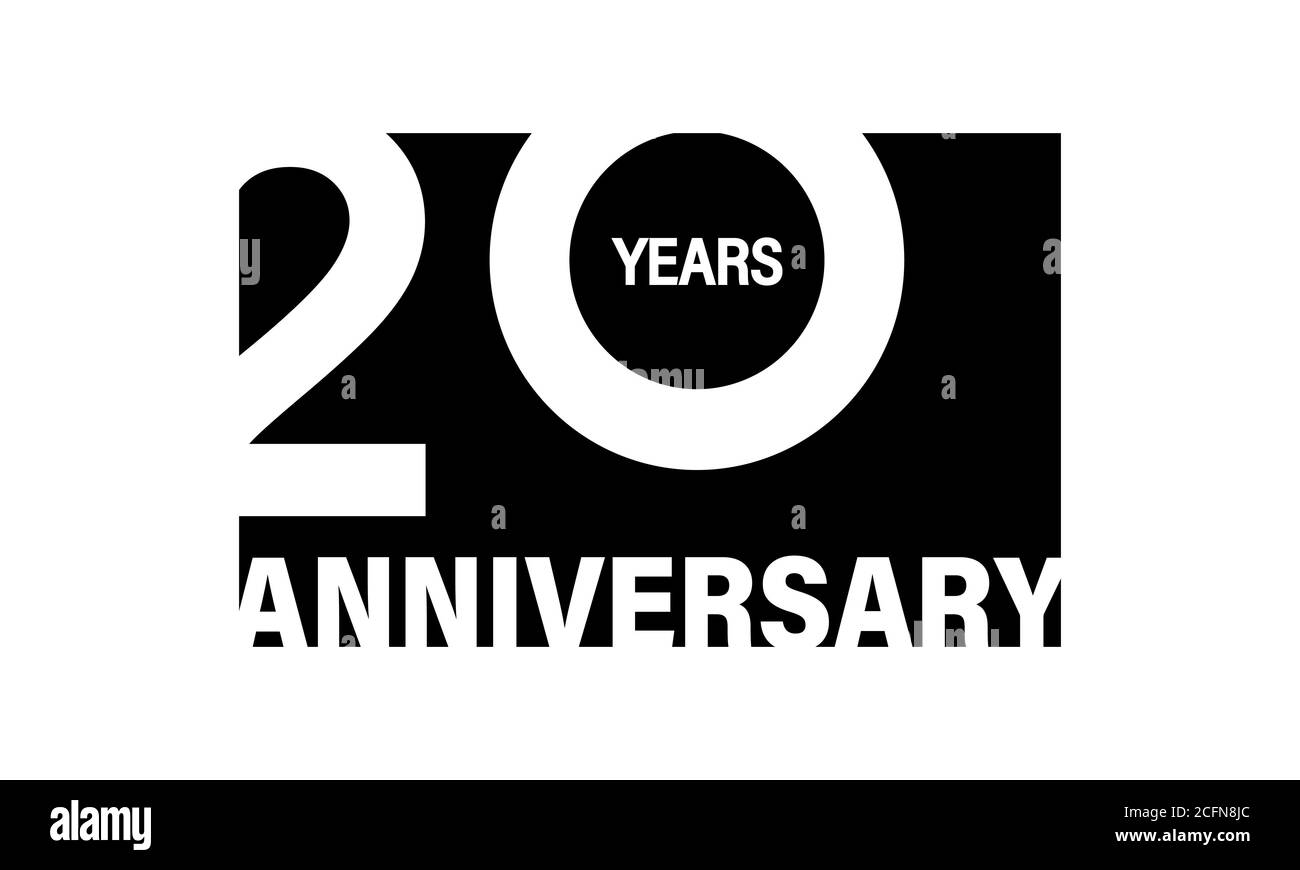 Celebrating happy 20 years anniversary banner. Vector on isolated white background. EPS 10 Stock Vector