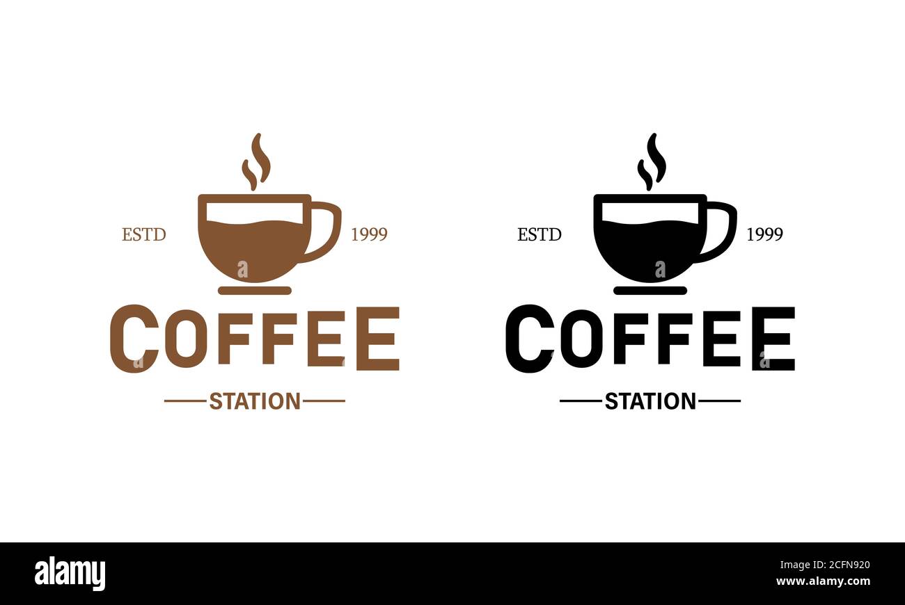 Coffee station banner. For coffee shop. Vector on isolated white ...