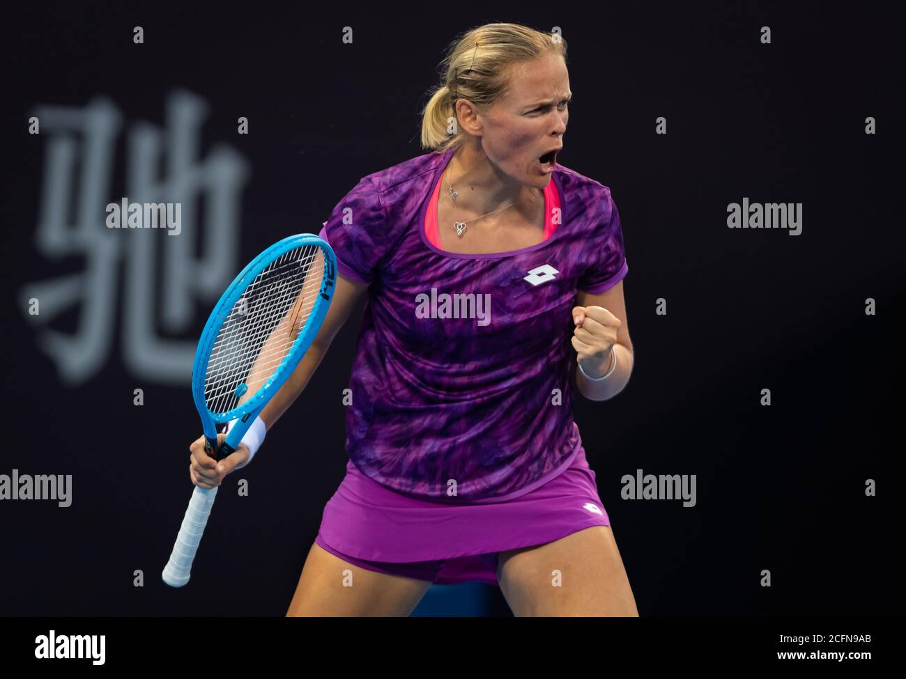 Anna-Lena Groenefeld of Germany playing doubles at the 2019 China Open Premier Mandatory tennis tournament Stock Photo
