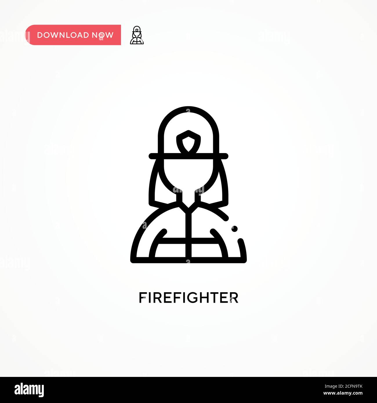 Firefighter vector icon. Modern, simple flat vector illustration for web site or mobile app Stock Vector