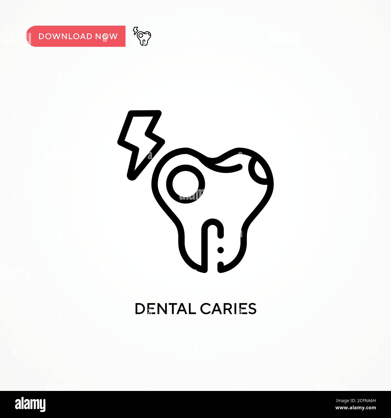 Dental caries vector icon. Modern, simple flat vector illustration for ...