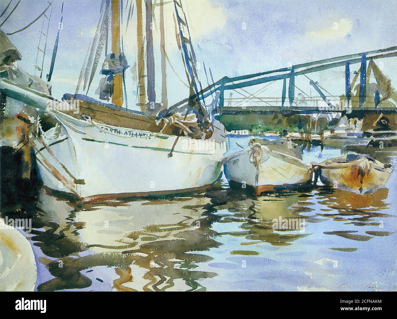 Sargent John Singer - Boats at Anchor - British School - 19th  Century Stock Photo