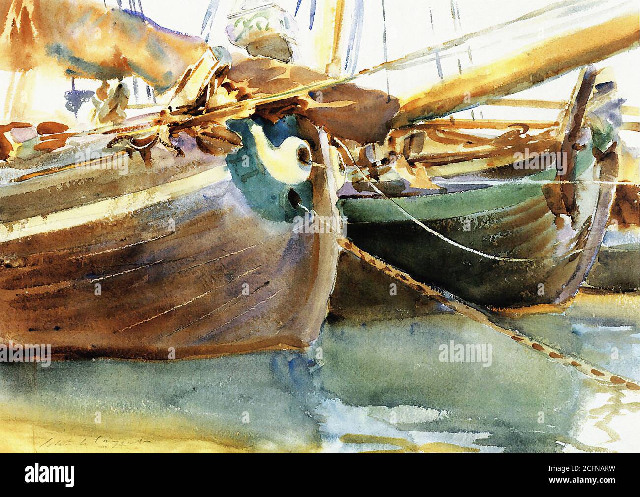 Sargent John Singer - Boats Venice - British School - 19th  Century Stock Photo