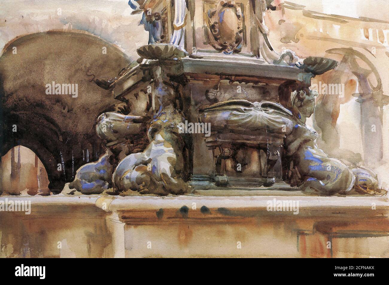 Sargent John Singer - Bologna Fountain - British School - 19th  Century Stock Photo