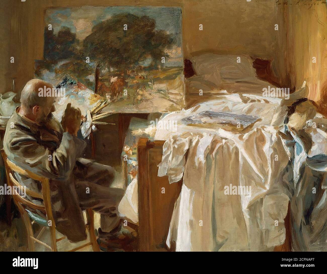 Sargent John Singer - an Artist in His Studio - British School - 19th  Century Stock Photo