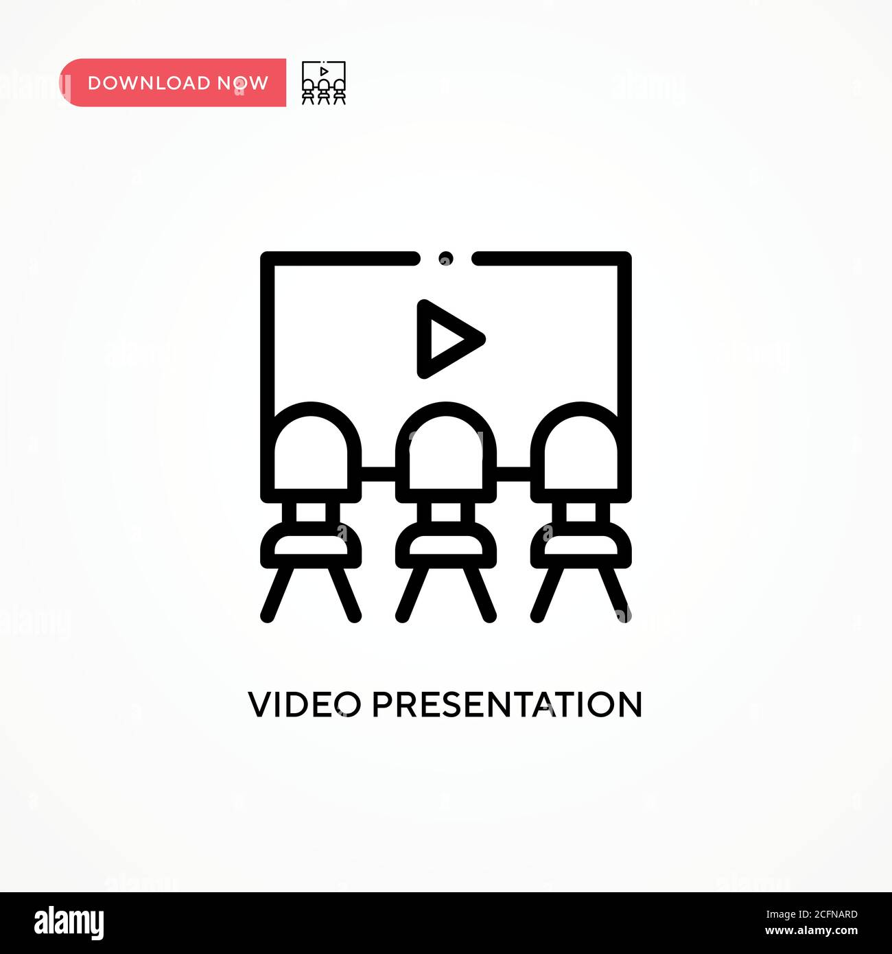 Video presentation vector icon. Modern, simple flat vector illustration for web site or mobile app Stock Vector