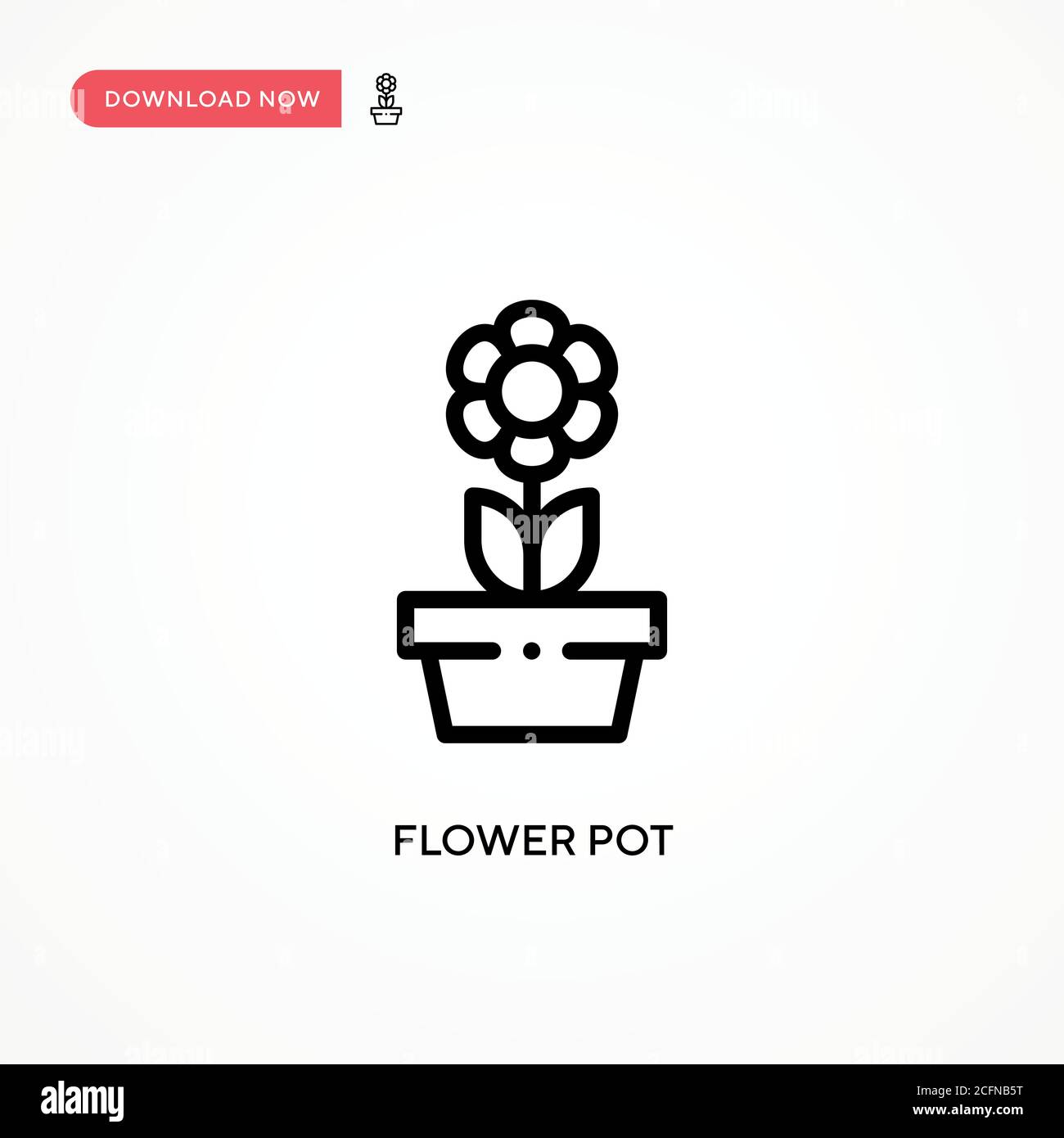 Flower pot vector icon. Modern, simple flat vector illustration for web site or mobile app Stock Vector