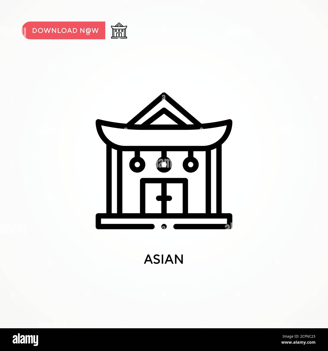 Asian vector icon. Modern, simple flat vector illustration for web site or mobile app Stock Vector