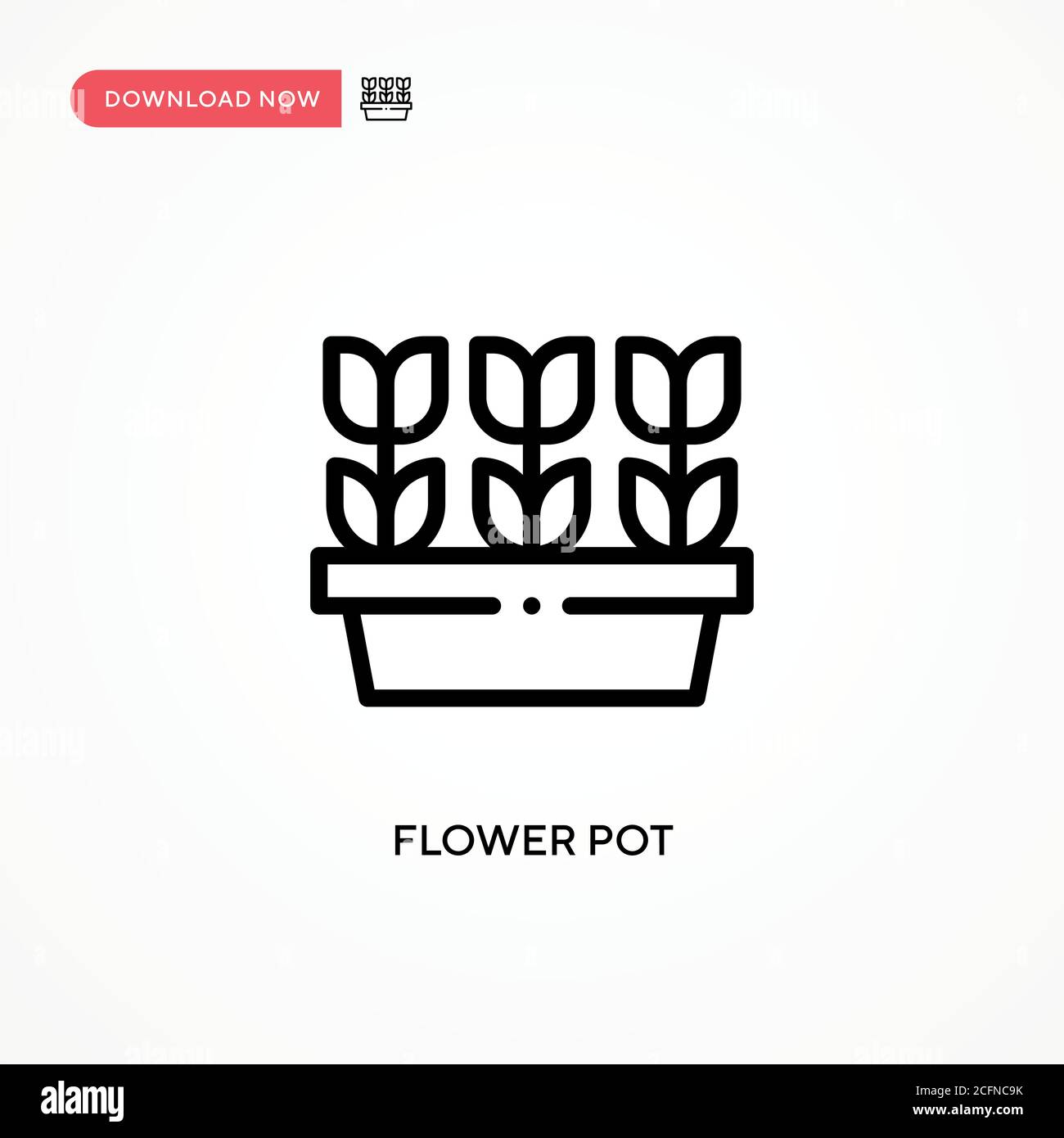 Flower pot vector icon. Modern, simple flat vector illustration for web site or mobile app Stock Vector