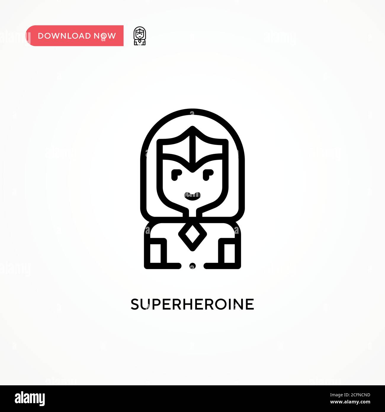 Superheroine vector icon. Modern, simple flat vector illustration for web site or mobile app Stock Vector