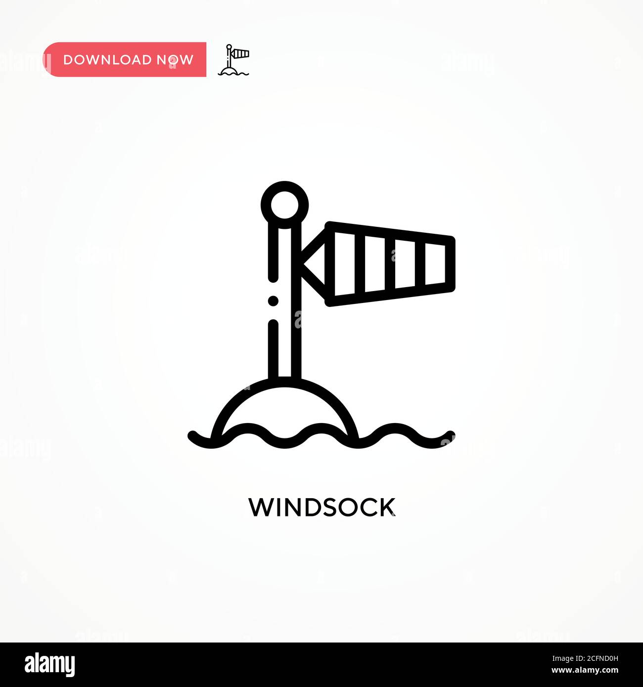 Windsock vector icon. Modern, simple flat vector illustration for web site or mobile app Stock Vector