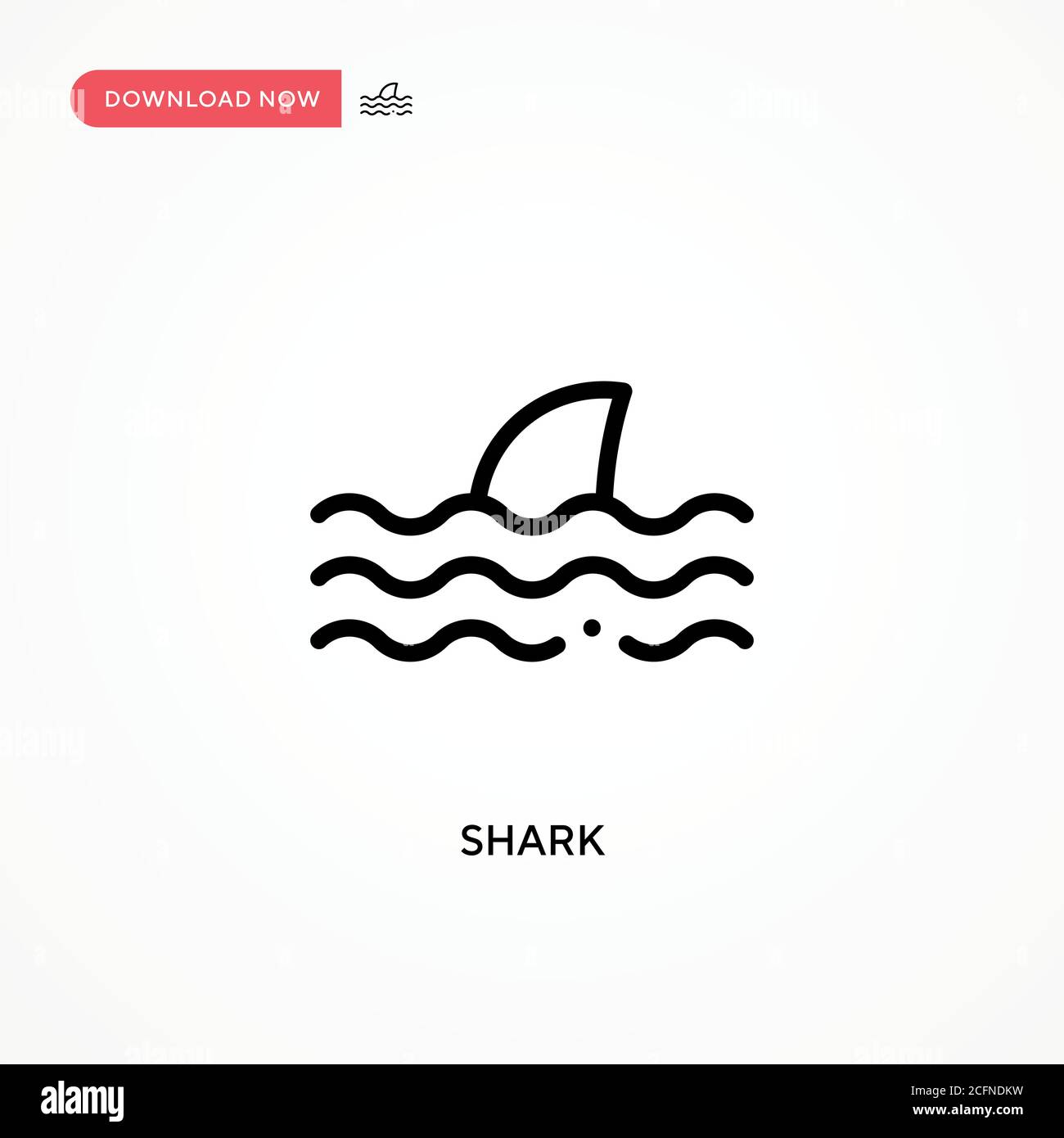 Shark vector icon. Modern, simple flat vector illustration for web site