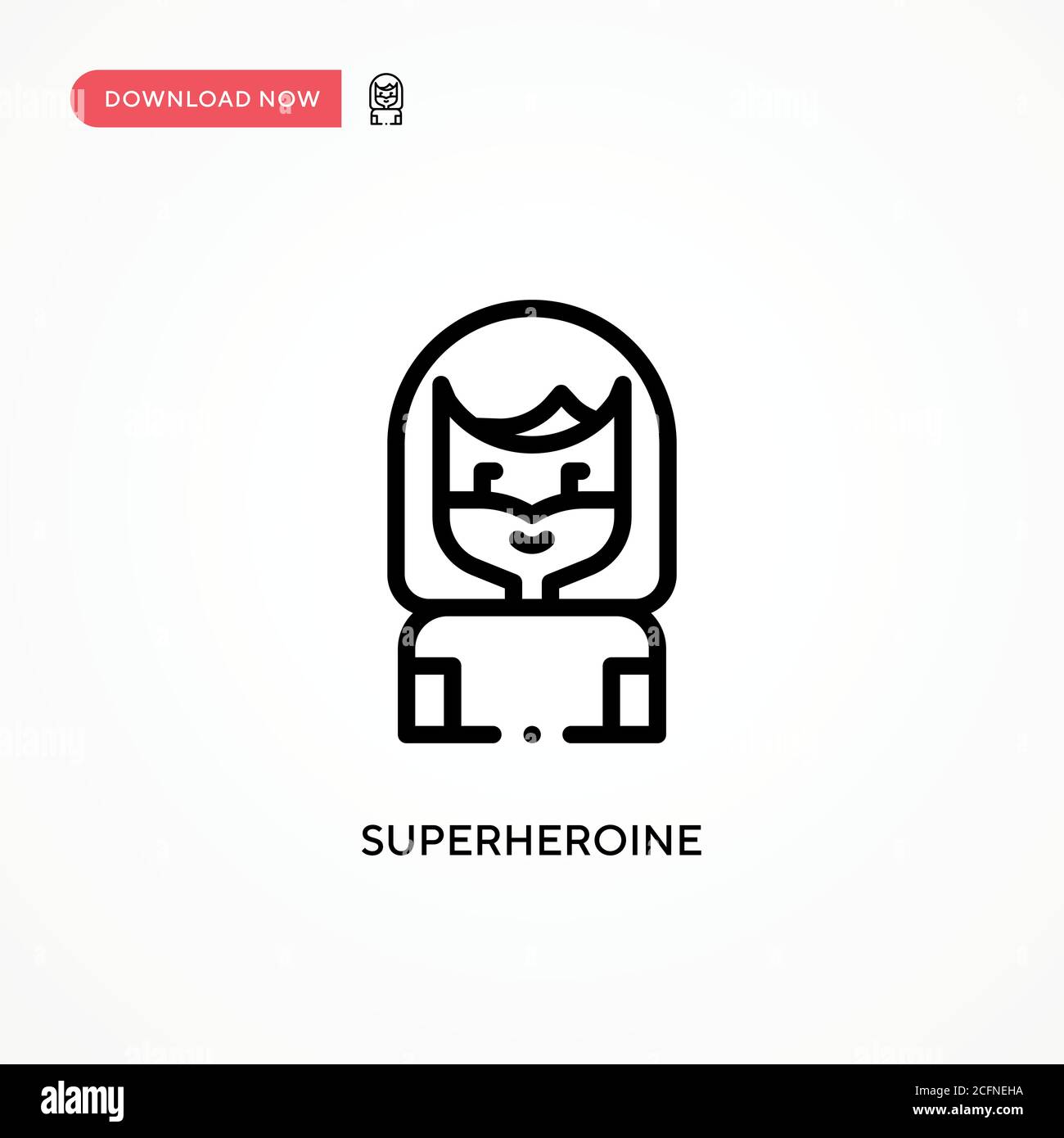 Superheroine vector icon. Modern, simple flat vector illustration for web site or mobile app Stock Vector