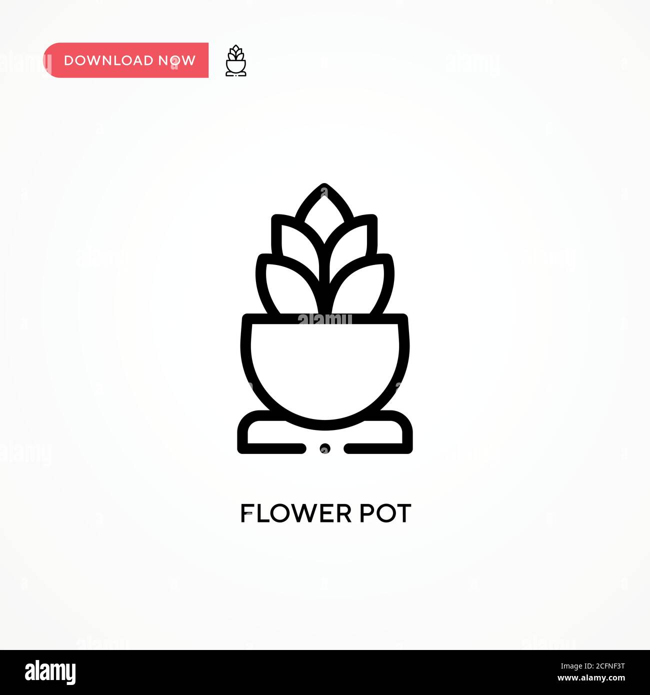 Flower pot vector icon. Modern, simple flat vector illustration for web site or mobile app Stock Vector