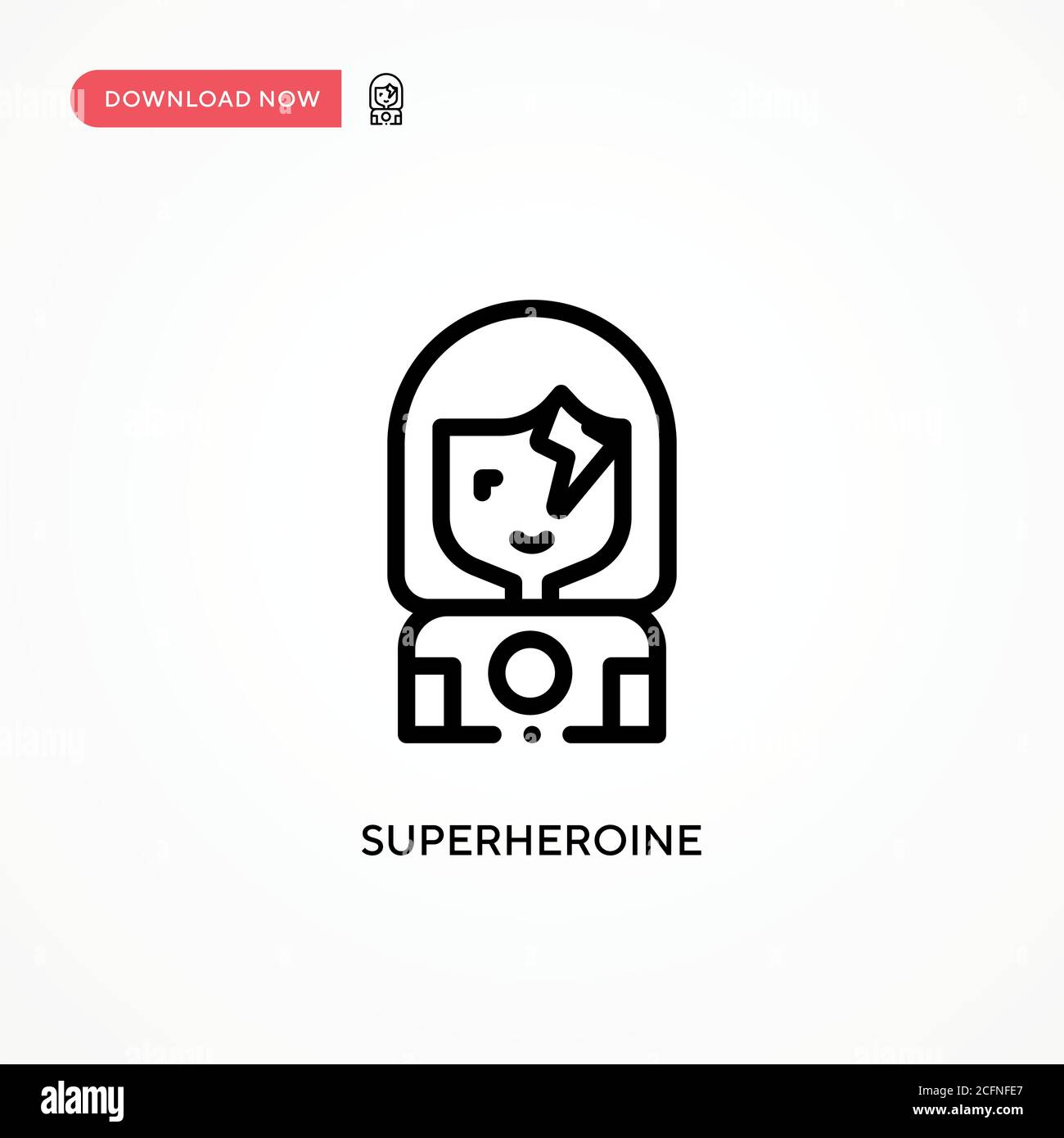 Superheroine vector icon. Modern, simple flat vector illustration for web site or mobile app Stock Vector