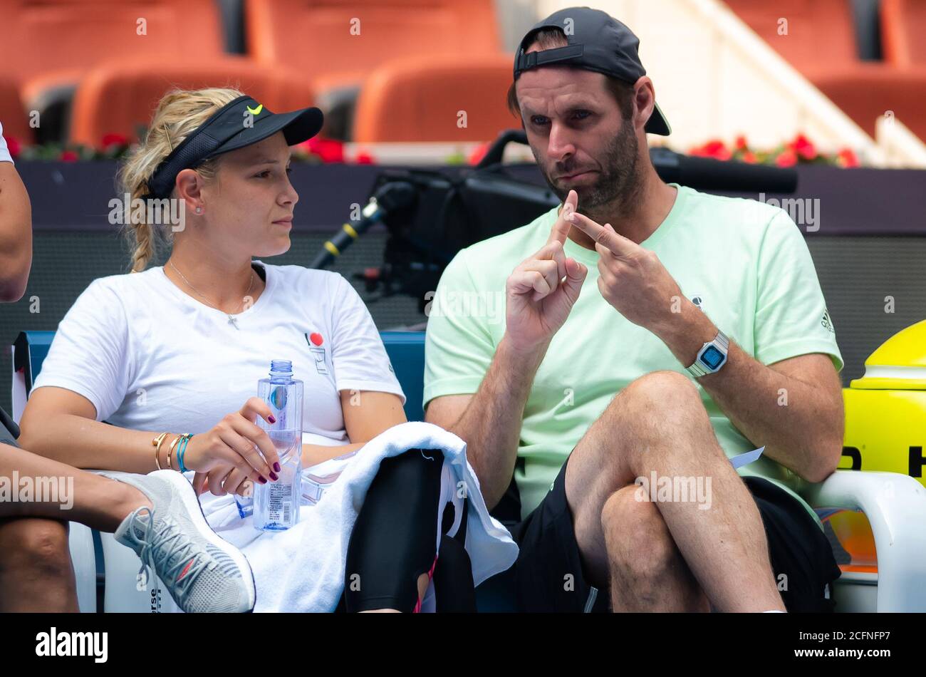 Donna Vekic of Croatia and coach Torben Beltz during practice at the 2019  China Open Premier Mandatory tennis tournament Stock Photo - Alamy