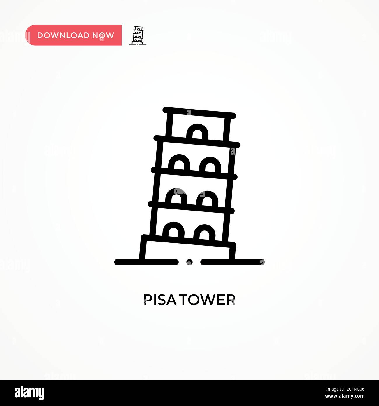 Pisa tower vector icon. Modern, simple flat vector illustration for web site or mobile app Stock Vector