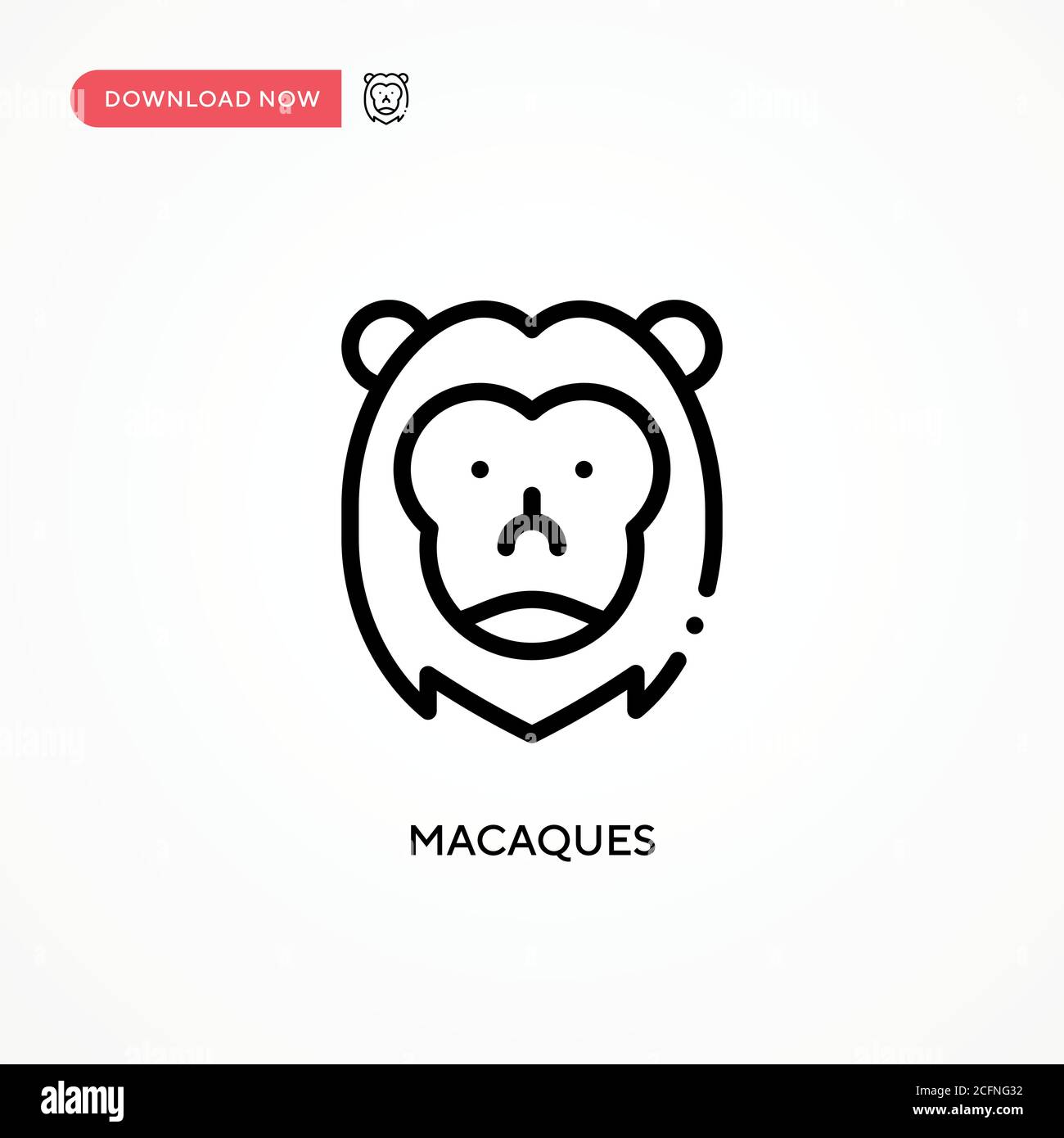 Macaques vector icon. Modern, simple flat vector illustration for web site or mobile app Stock Vector