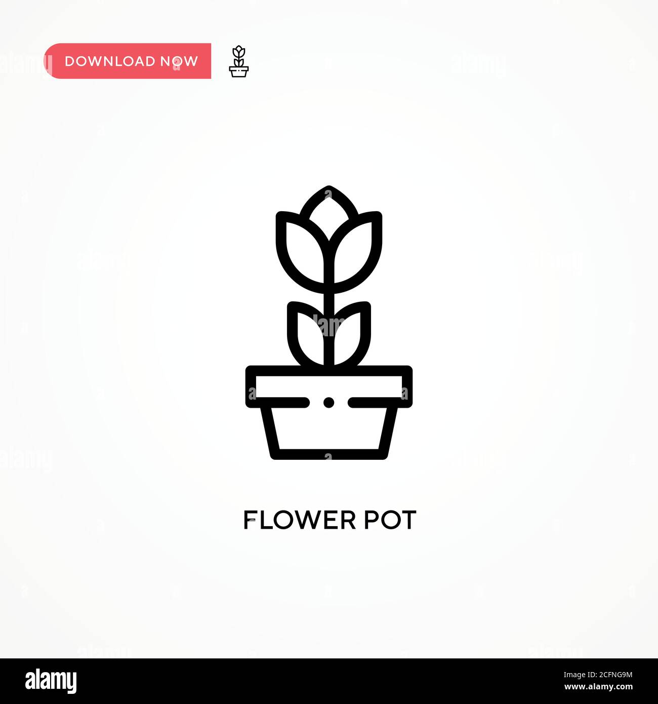 Flower pot vector icon. Modern, simple flat vector illustration for web site or mobile app Stock Vector