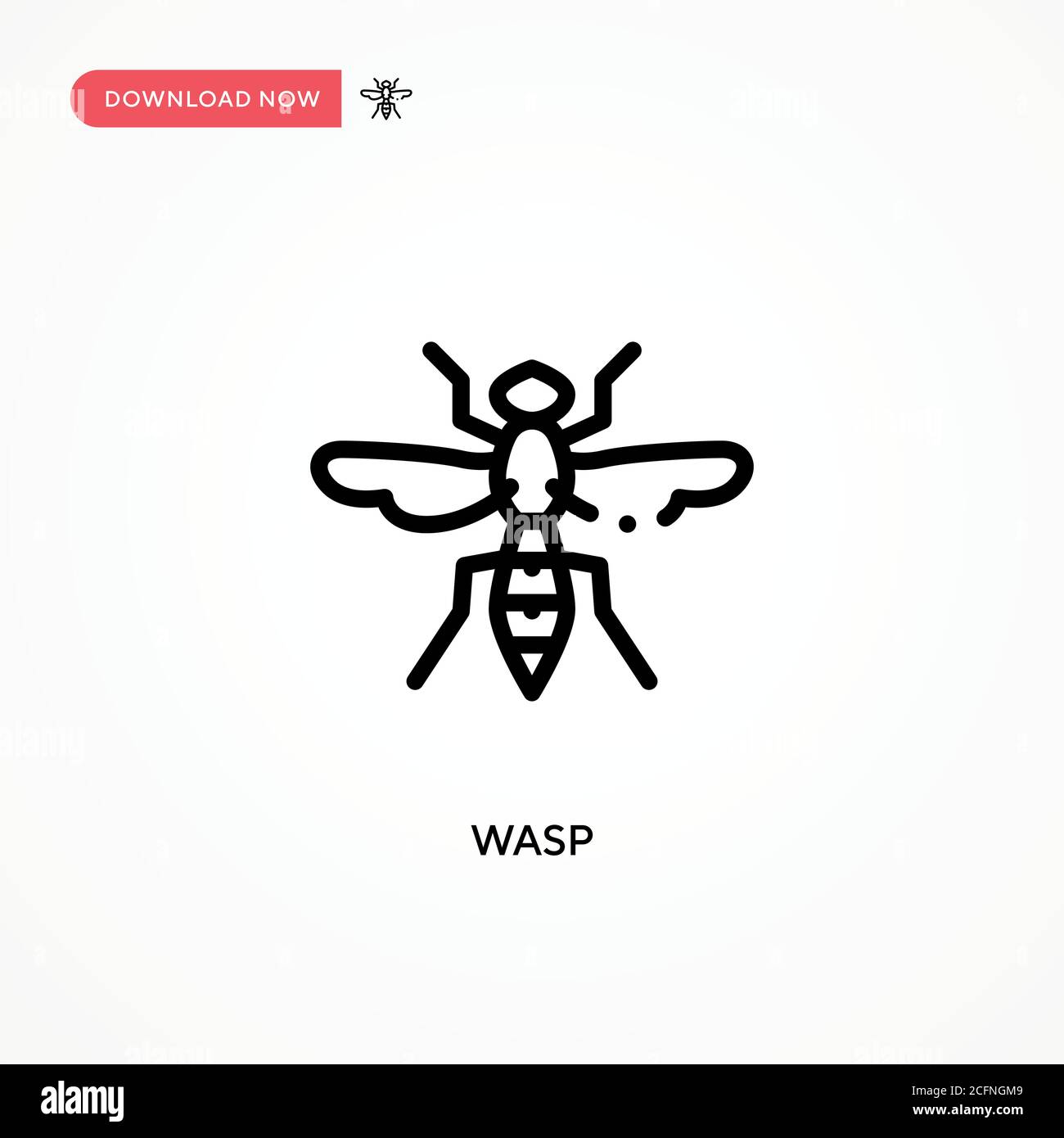 Wasp vector icon. Modern, simple flat vector illustration for web site or mobile app Stock Vector