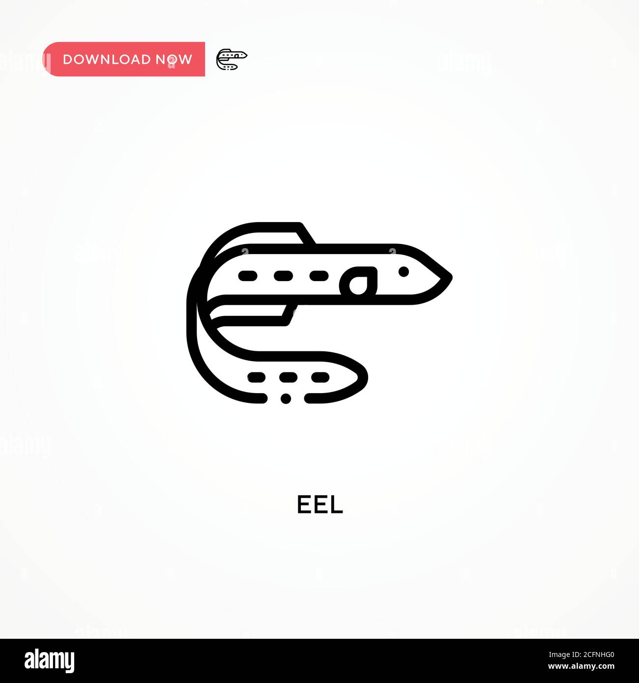 Eel vector icon. Modern, simple flat vector illustration for web site or mobile app Stock Vector
