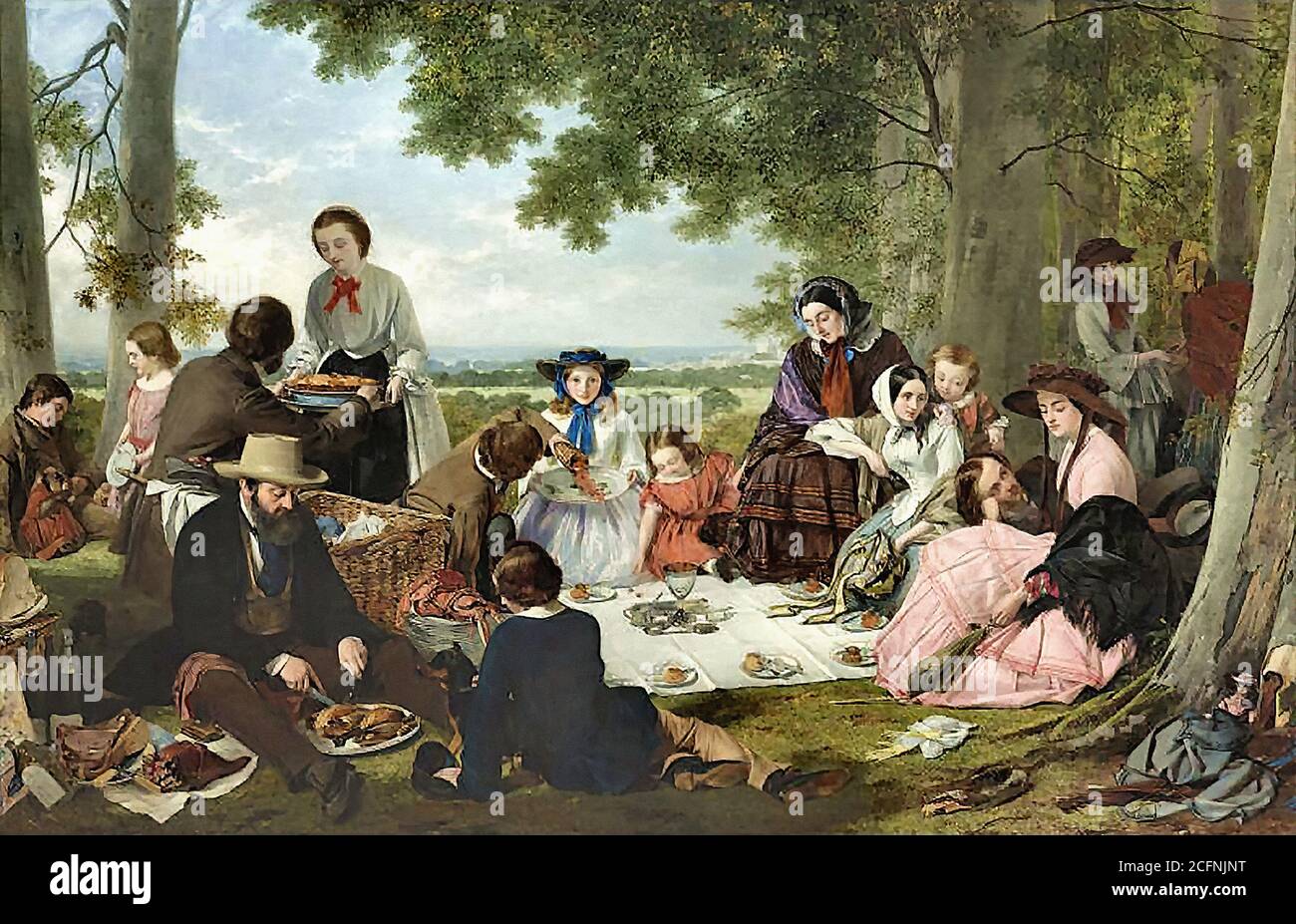Первый пикник. Уолтер Денди Садлер. Летний пектик Англия 19 век. Картина художник 19 век обед аристократия. Пикник 19 век.