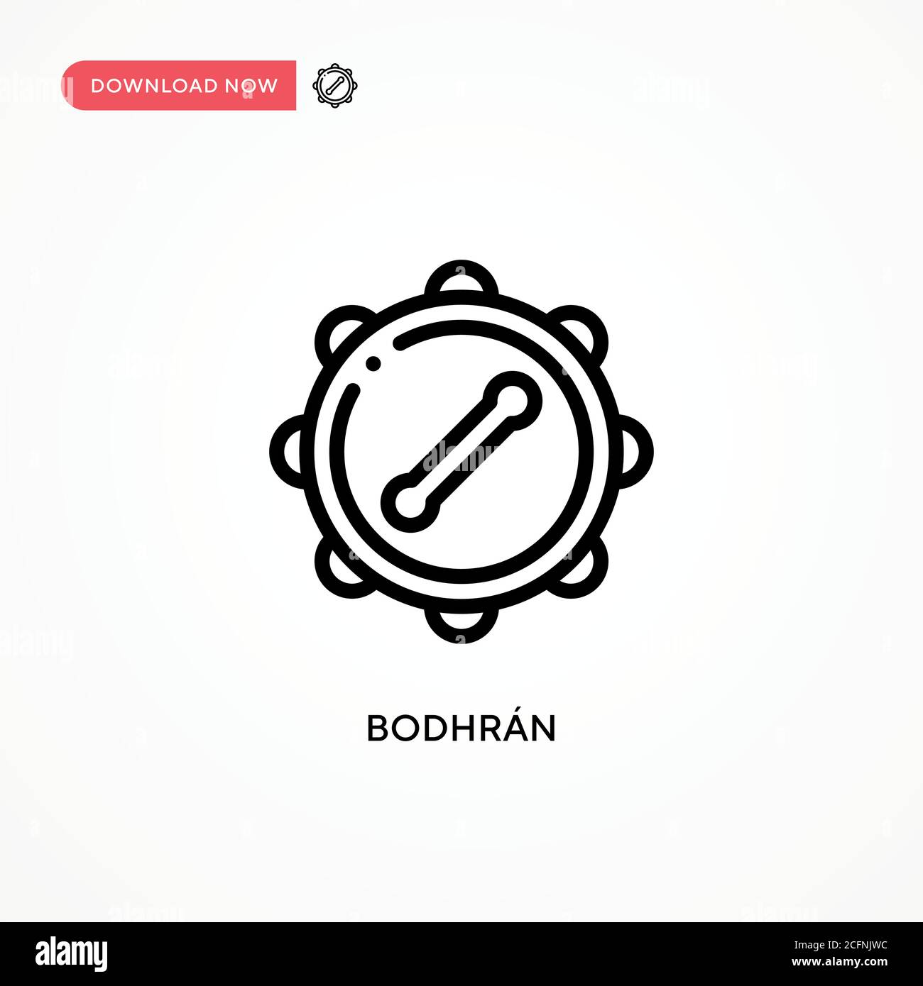 Bodhrán vector icon. Modern, simple flat vector illustration for web site or mobile app Stock Vector