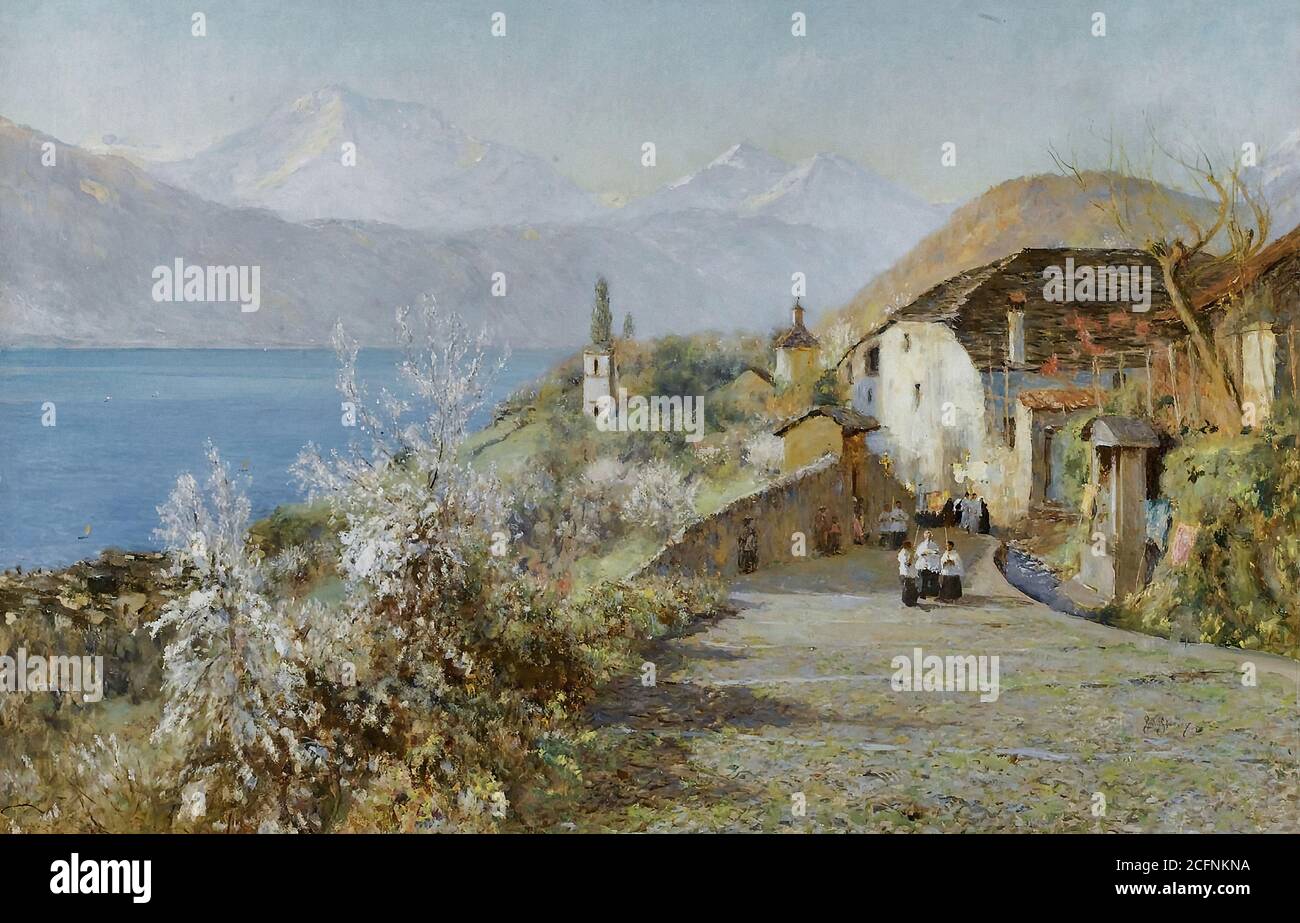 Murray David - the Pilgrims' Path Sacro Monte D'orta - British School - 19th  Century Stock Photo