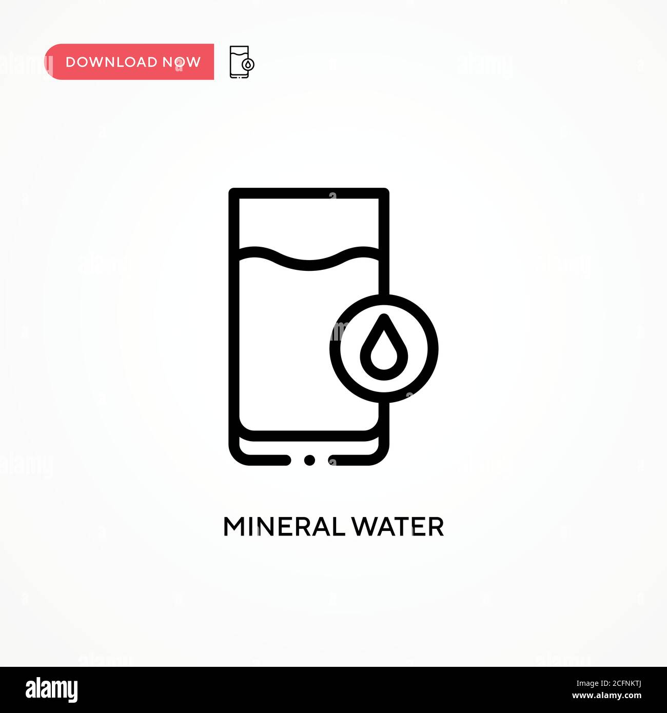 Mineral water vector icon. Modern, simple flat vector illustration for web site or mobile app Stock Vector