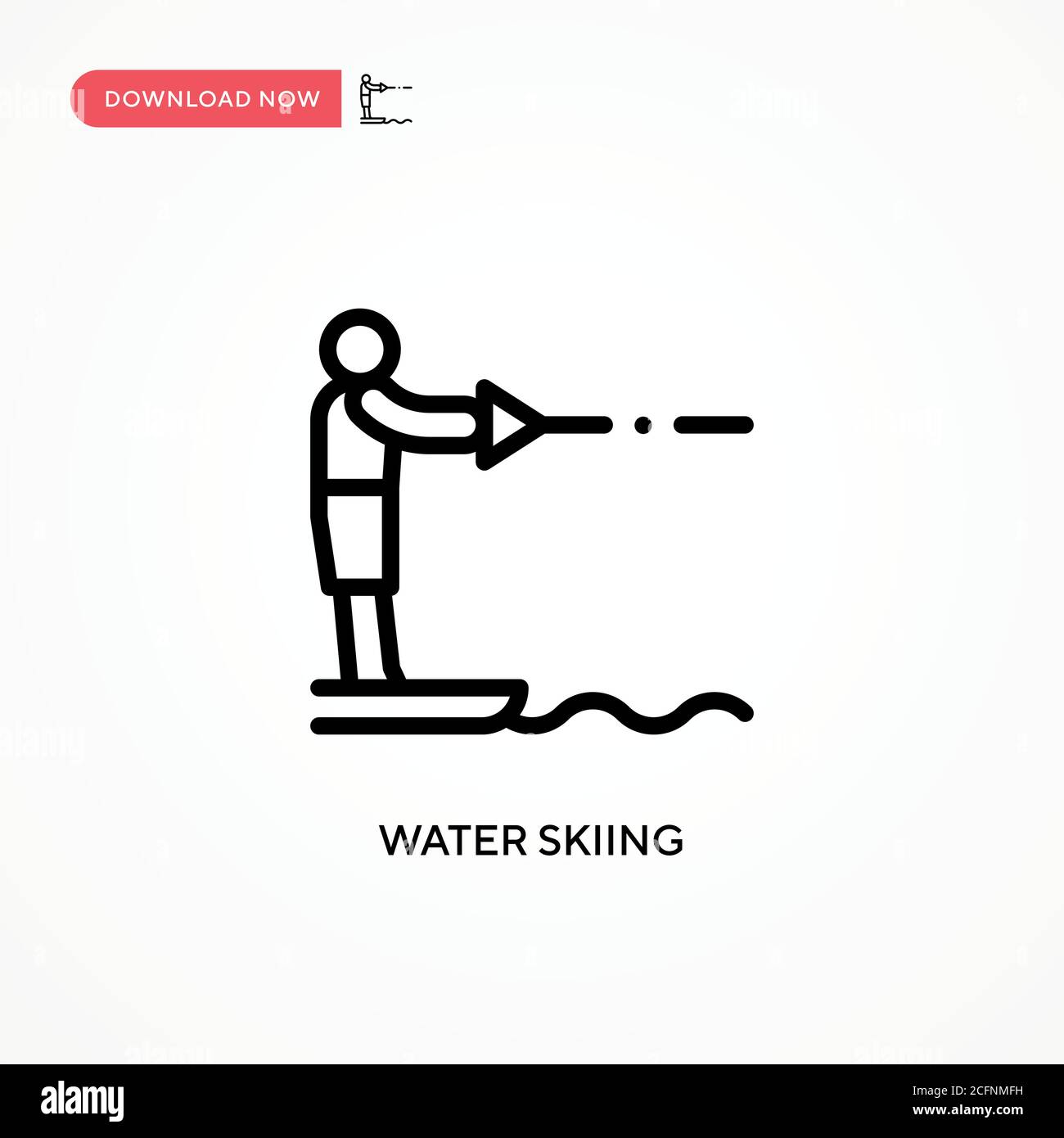 Water skiing vector icon. Modern, simple flat vector illustration for web site or mobile app Stock Vector