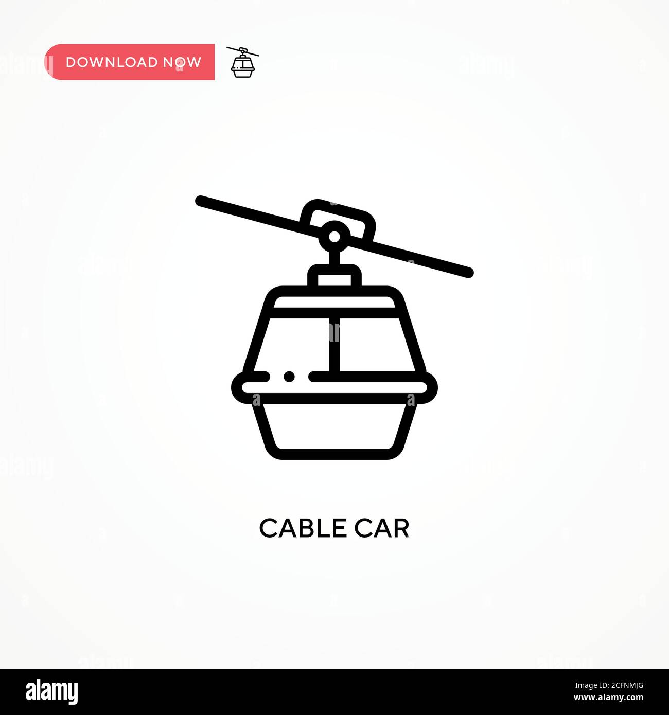Cable car vector icon. Modern, simple flat vector illustration for web site or mobile app Stock Vector