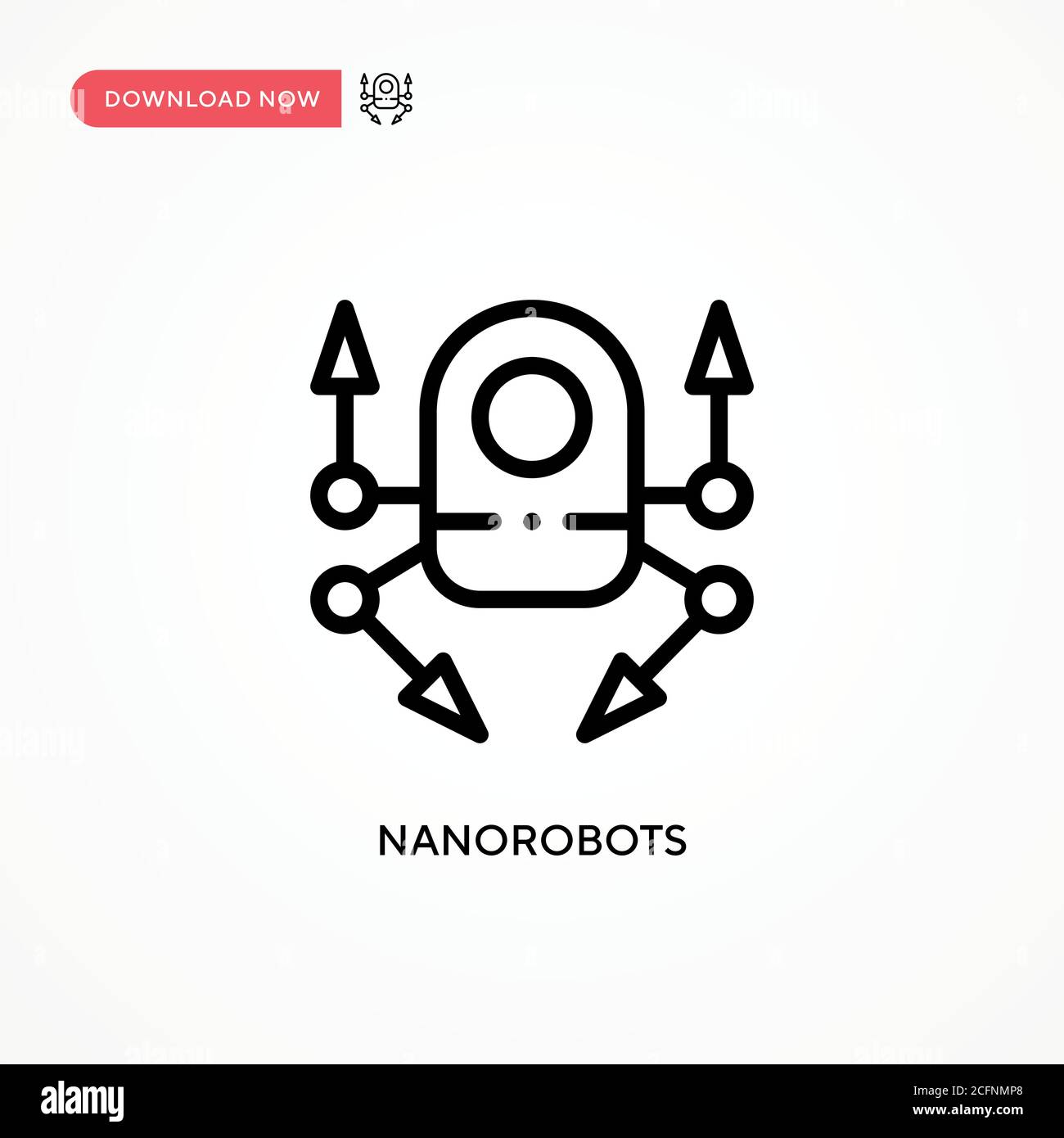 Nanorobots vector icon. Modern, simple flat vector illustration for web site or mobile app Stock Vector