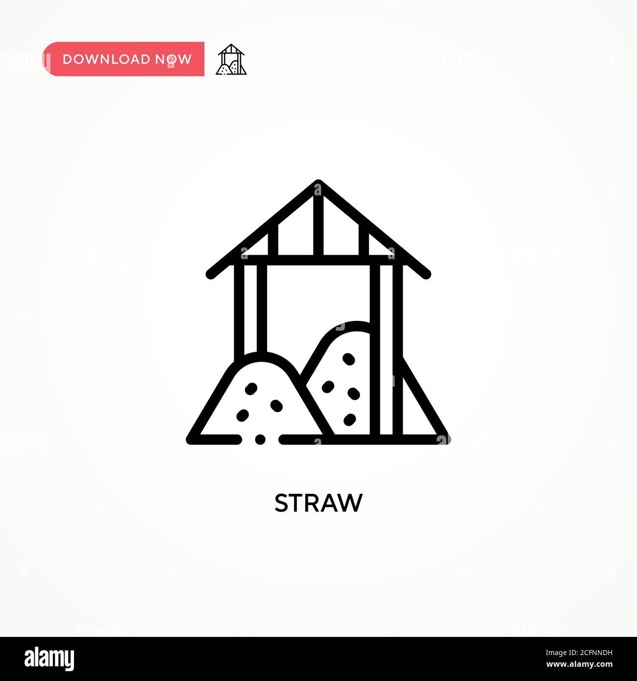 Straw vector icon. Modern, simple flat vector illustration for web site or mobile app Stock Vector