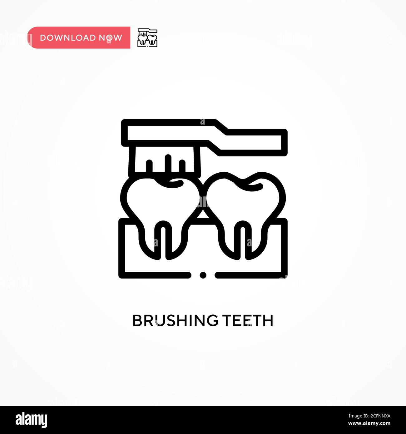 Brushing teeth vector icon. Modern, simple flat vector illustration for web site or mobile app Stock Vector