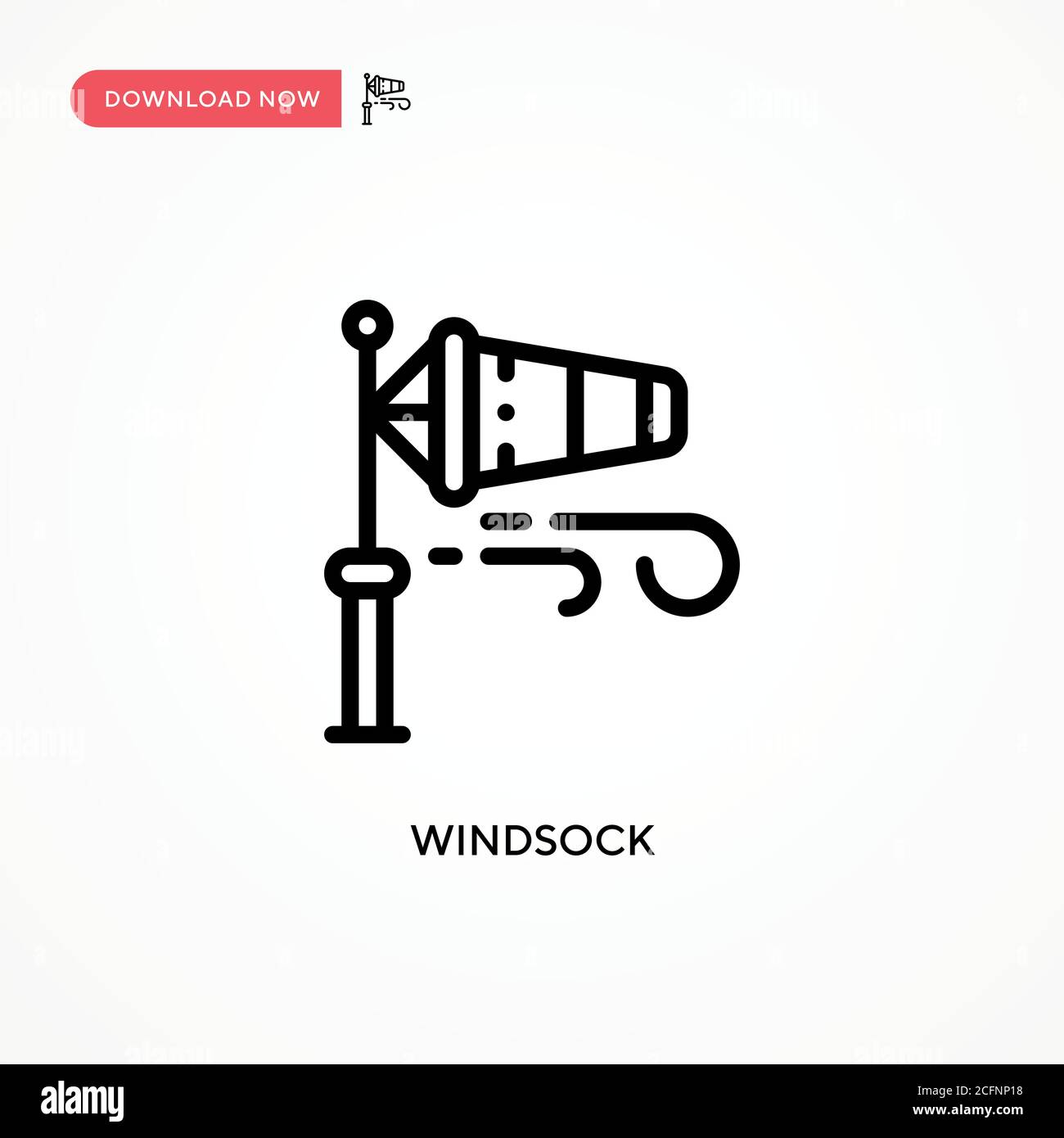 Windsock vector icon. Modern, simple flat vector illustration for web site or mobile app Stock Vector