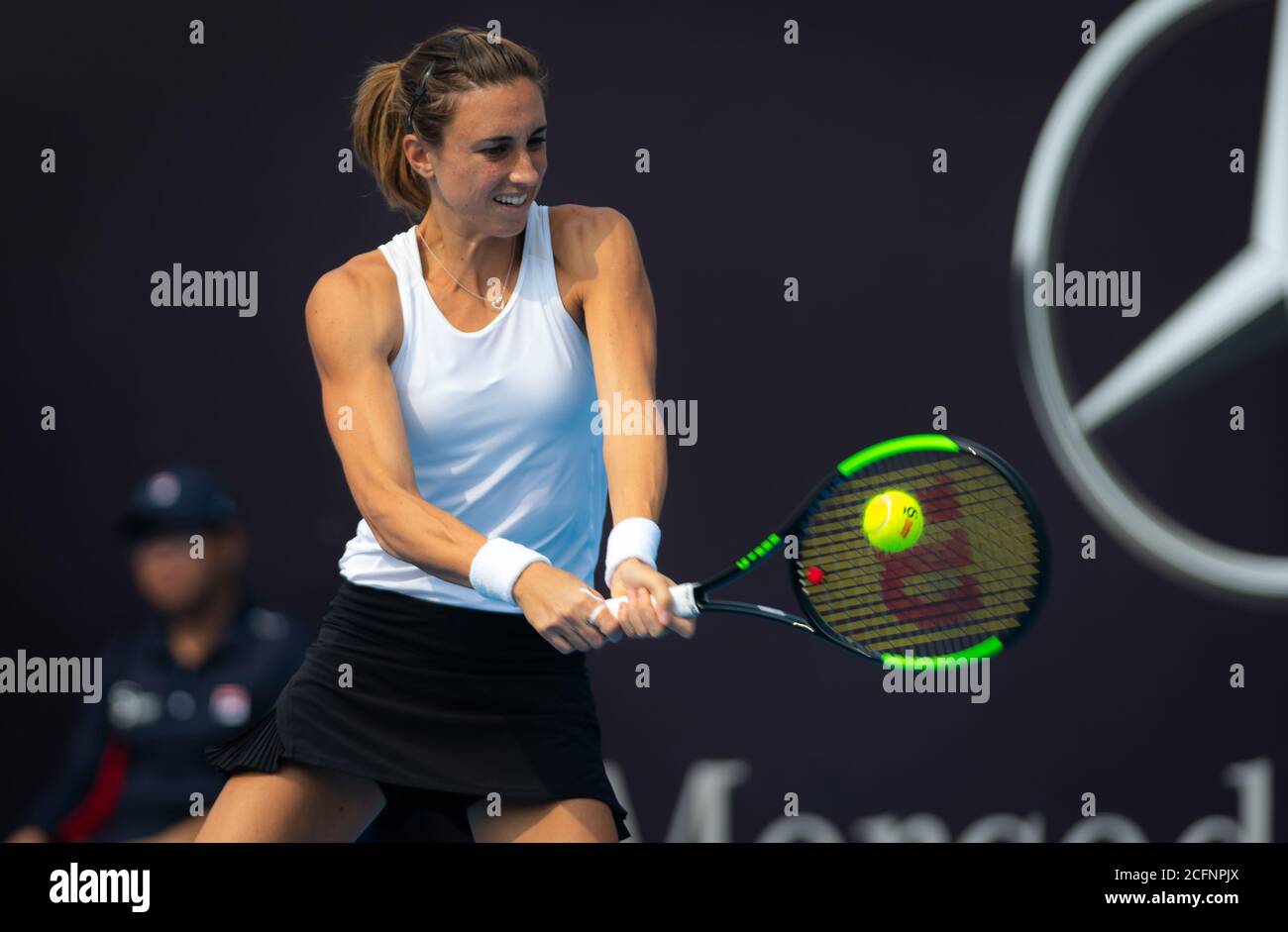 Petra Martic of Croatia in action during her first-round match at the