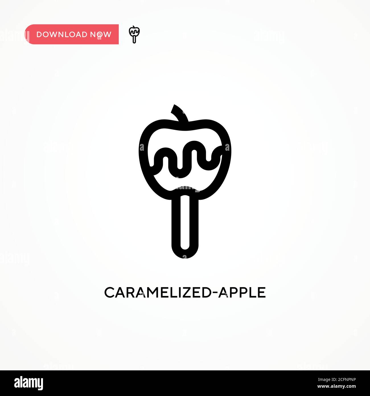 Caramelized-apple vector icon. Modern, simple flat vector illustration for web site or mobile app Stock Vector