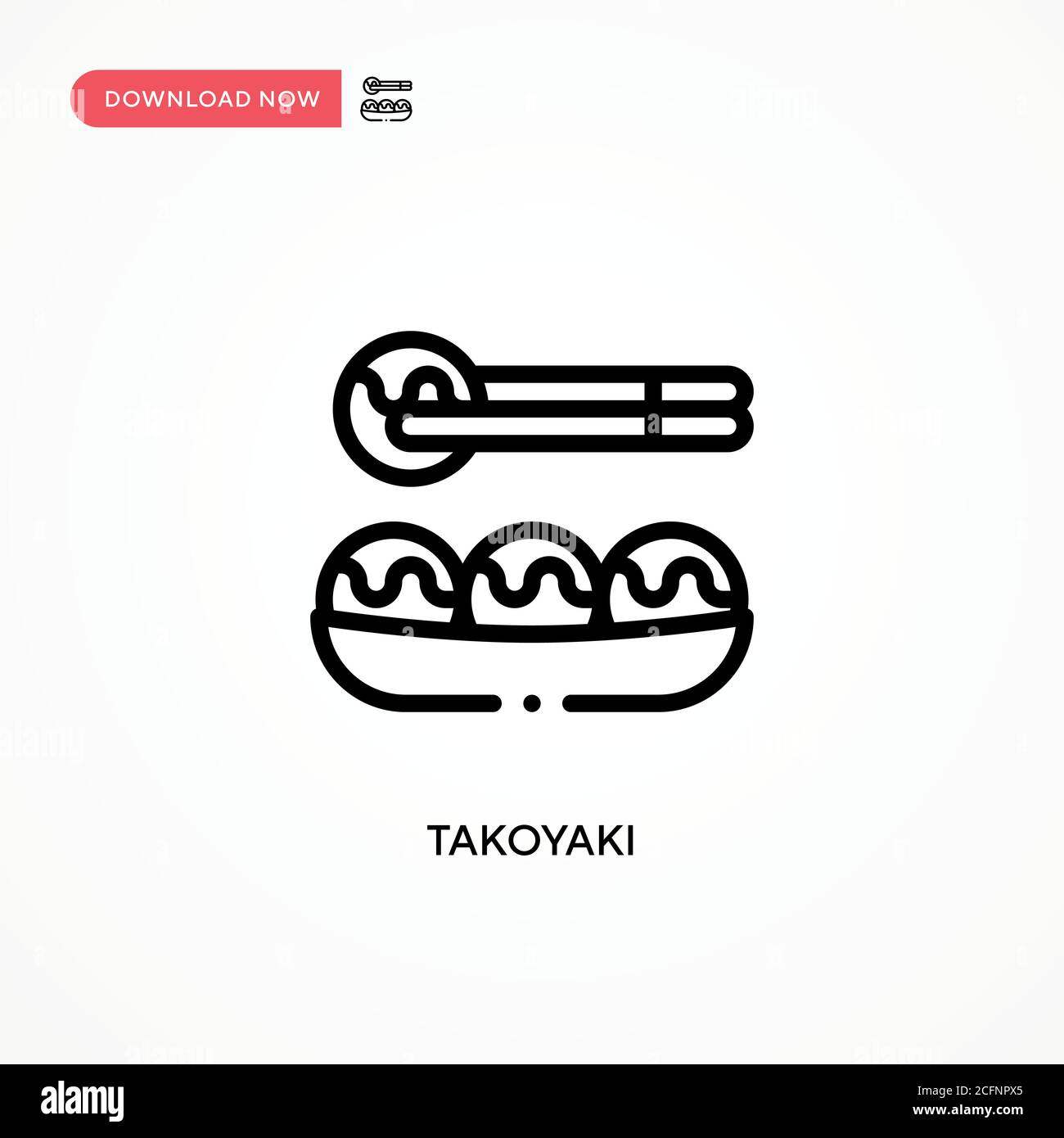 Takoyaki vector icon. Modern, simple flat vector illustration for web site or mobile app Stock Vector